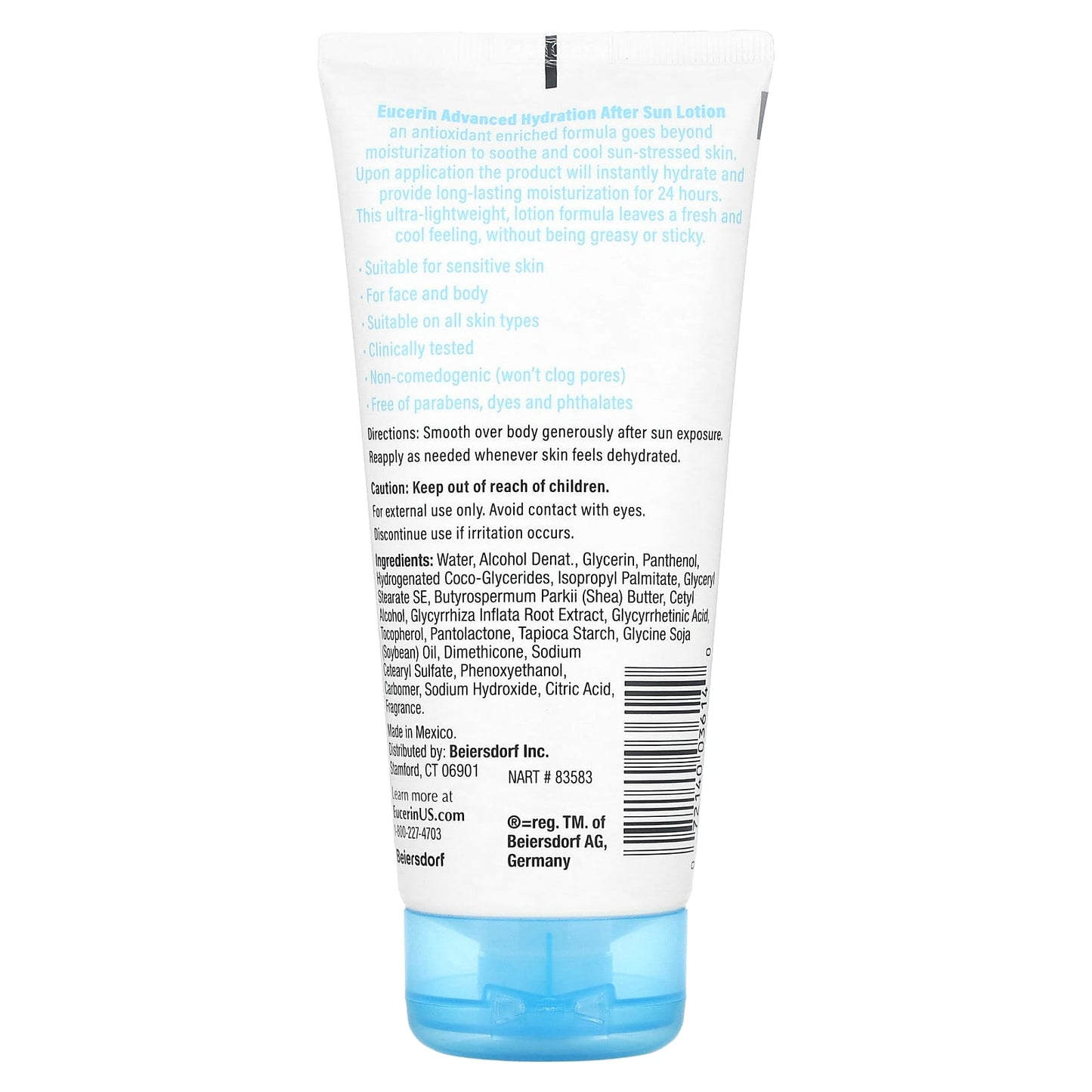 Eucerin Advanced Hydration After Sun Lotion for Sensitive Skin, 6.8 fl oz - Image 2