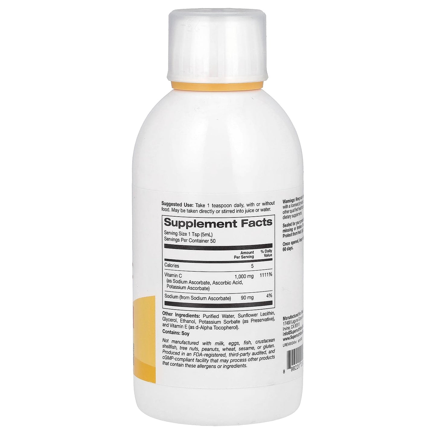 Super Nutrition, Liposomal Liquid Vitamin C, Unflavored, 1,000 mg, 8.45 fl oz (250 ml) - Image 2