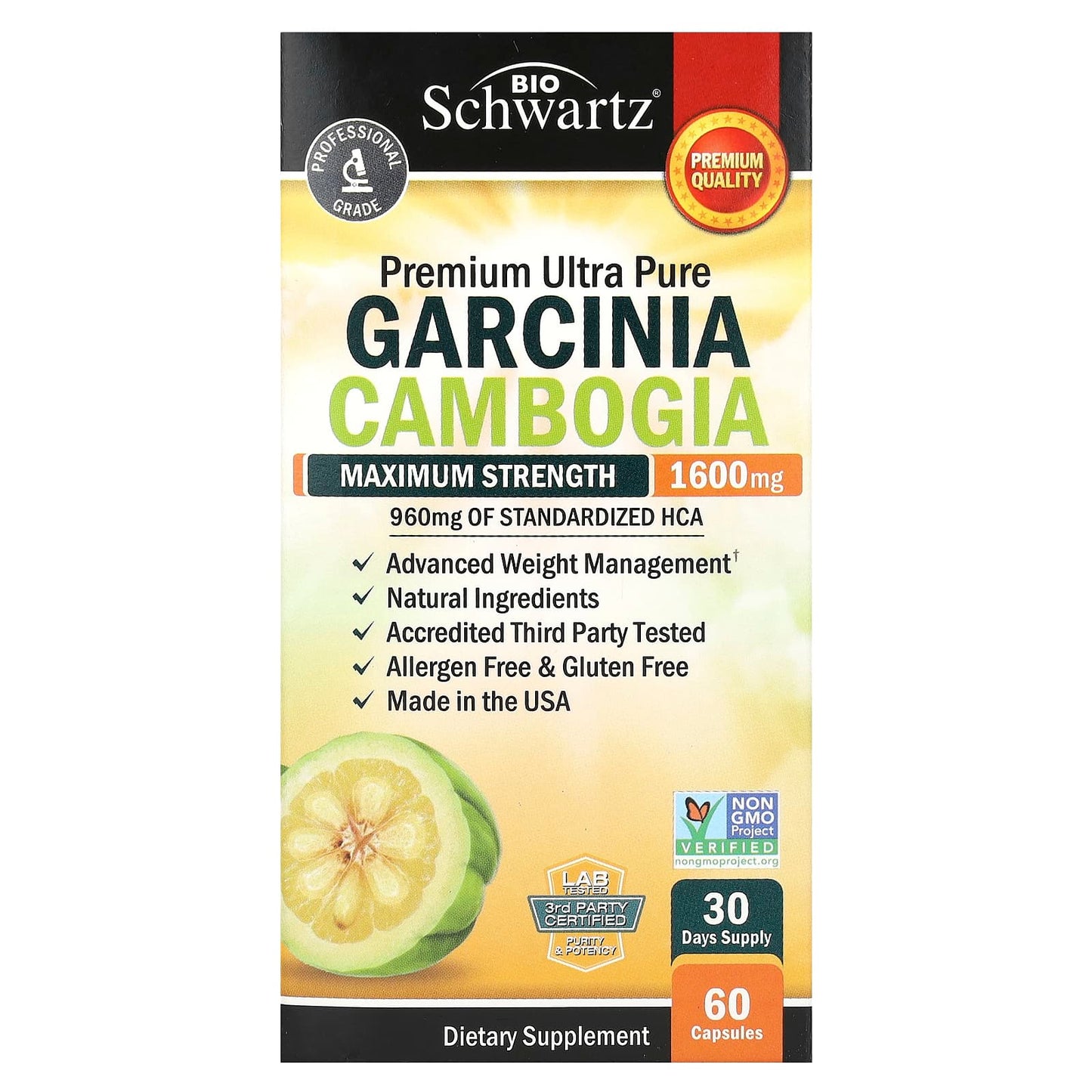 BioSchwartz Garcinia Cambogia, Maximum Strength Weight Loss Supplement - Image 1