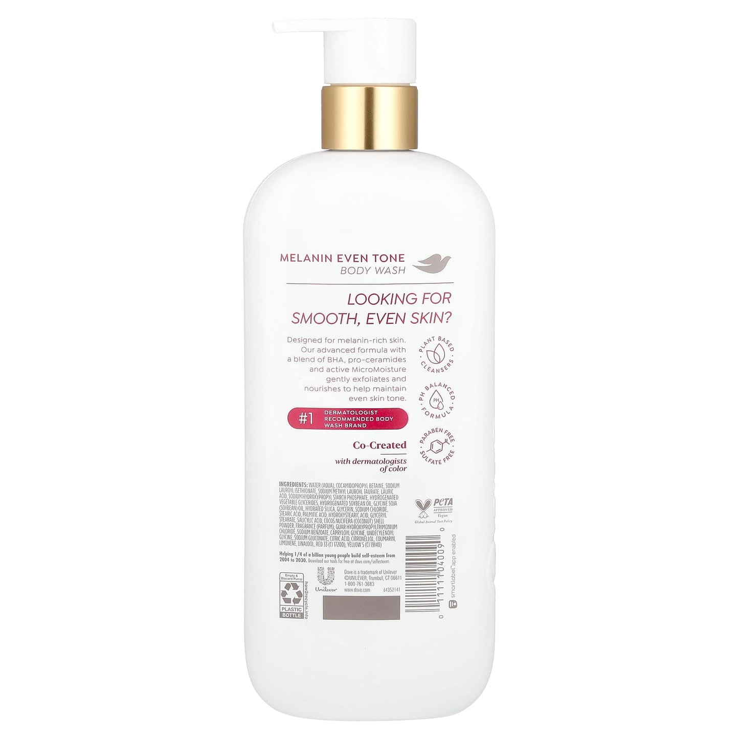 Even Skin Tone Body Wash by Dove, 18.5 fl oz, Paraben & Sulfate Free - Image 2