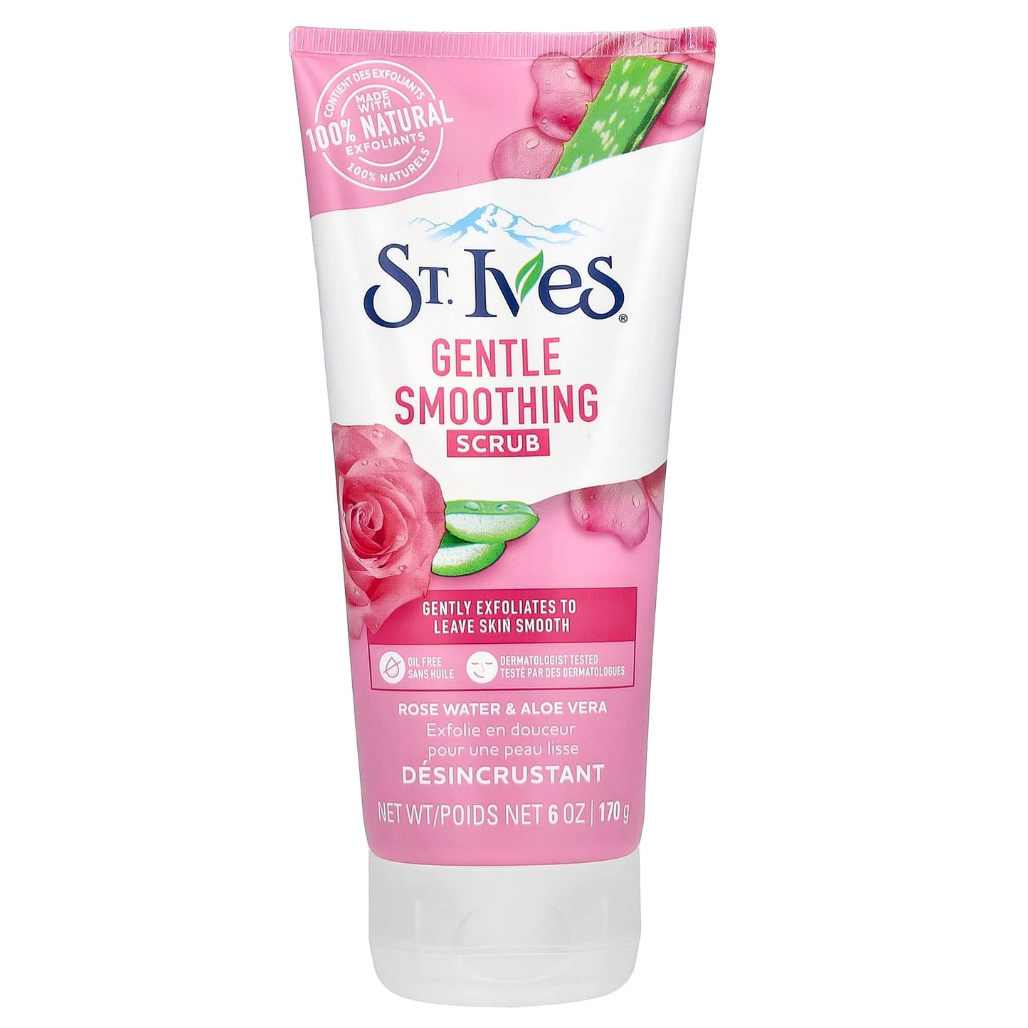 St. Ives, Gentle Smoothing Scrub, Rose Water & Aloe Vera, 6 oz (170 g) - Image 1