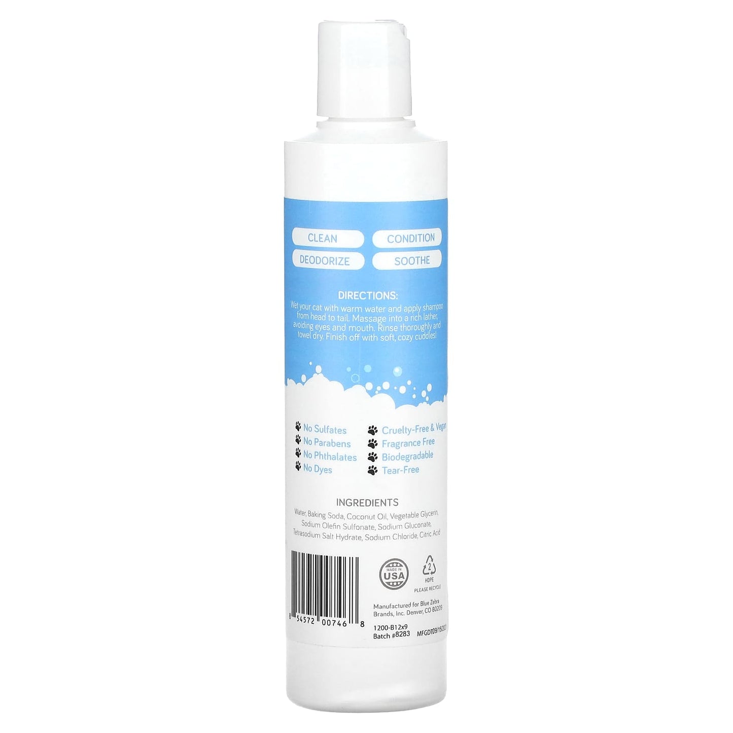 Mighty Mutt, Mighty Meow, Hypoallergenic Cat Shampoo, Fragrance Free, 9 fl oz (266 ml) - Image 2