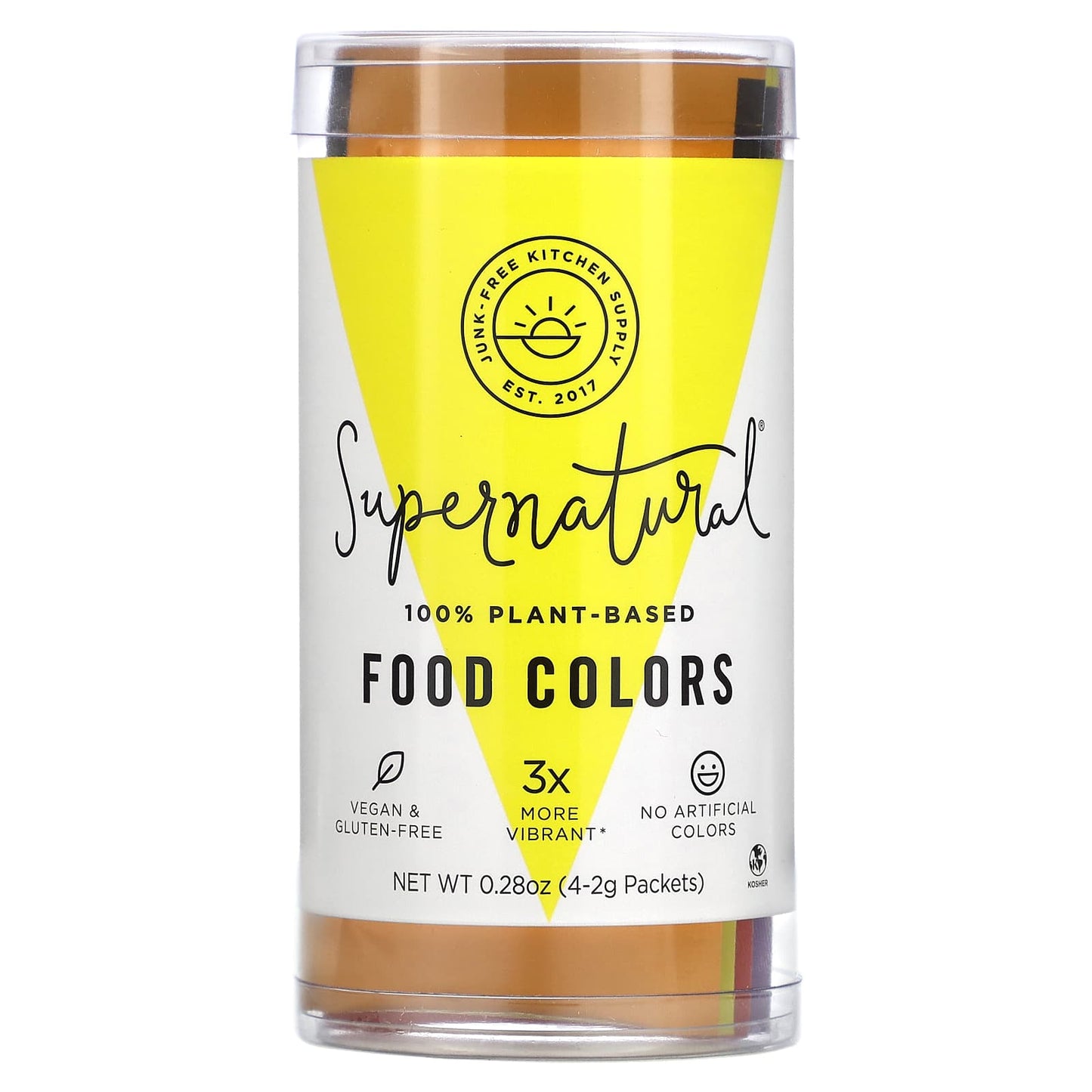 Supernatural Kitchen, 100% Plant-Based Food Colors, 4 Packets, 0.28 oz (2 g) Each - Image 1