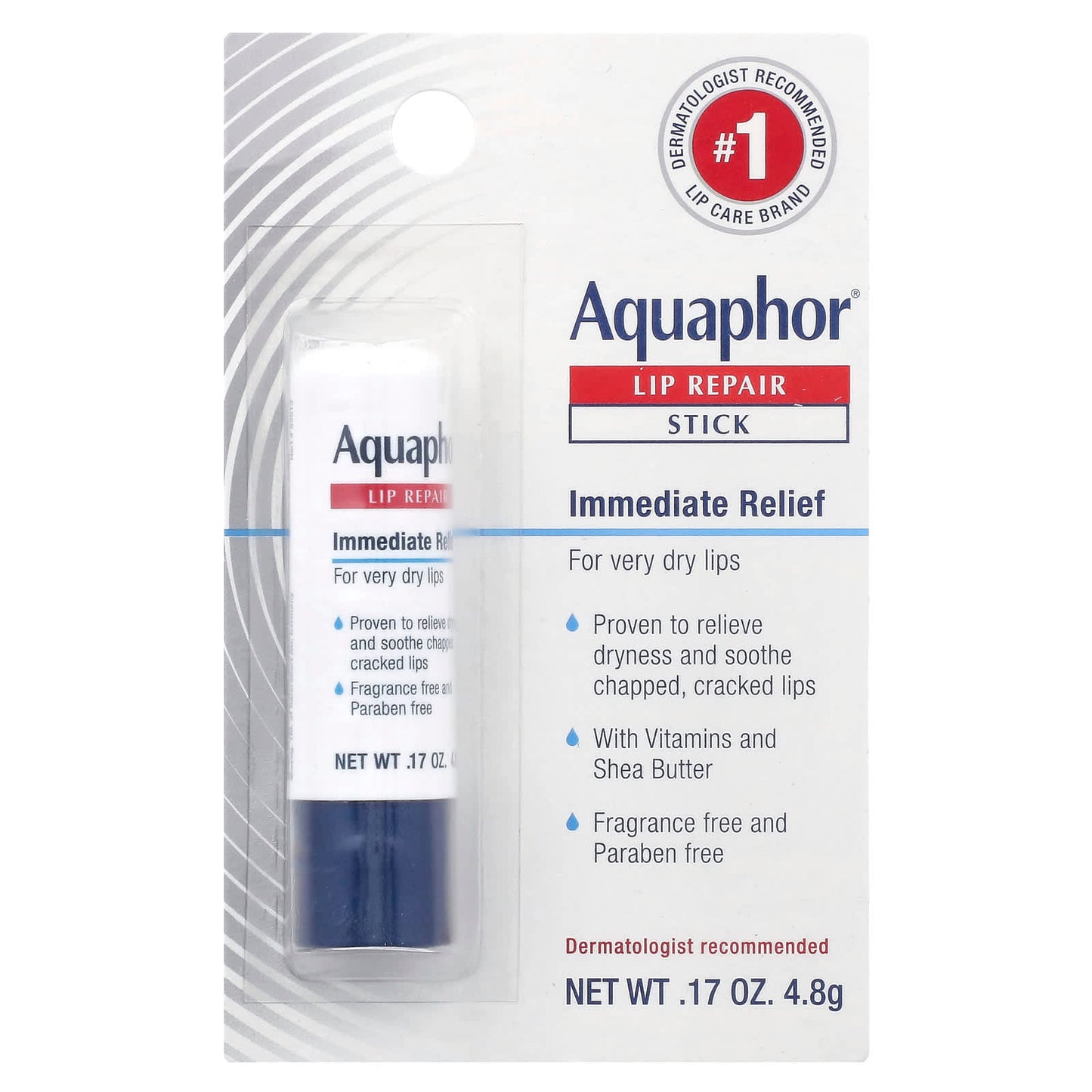 Fragrance-Free Lip Repair Stick for Dry, Chapped Lips by Aquaphor - Image 2