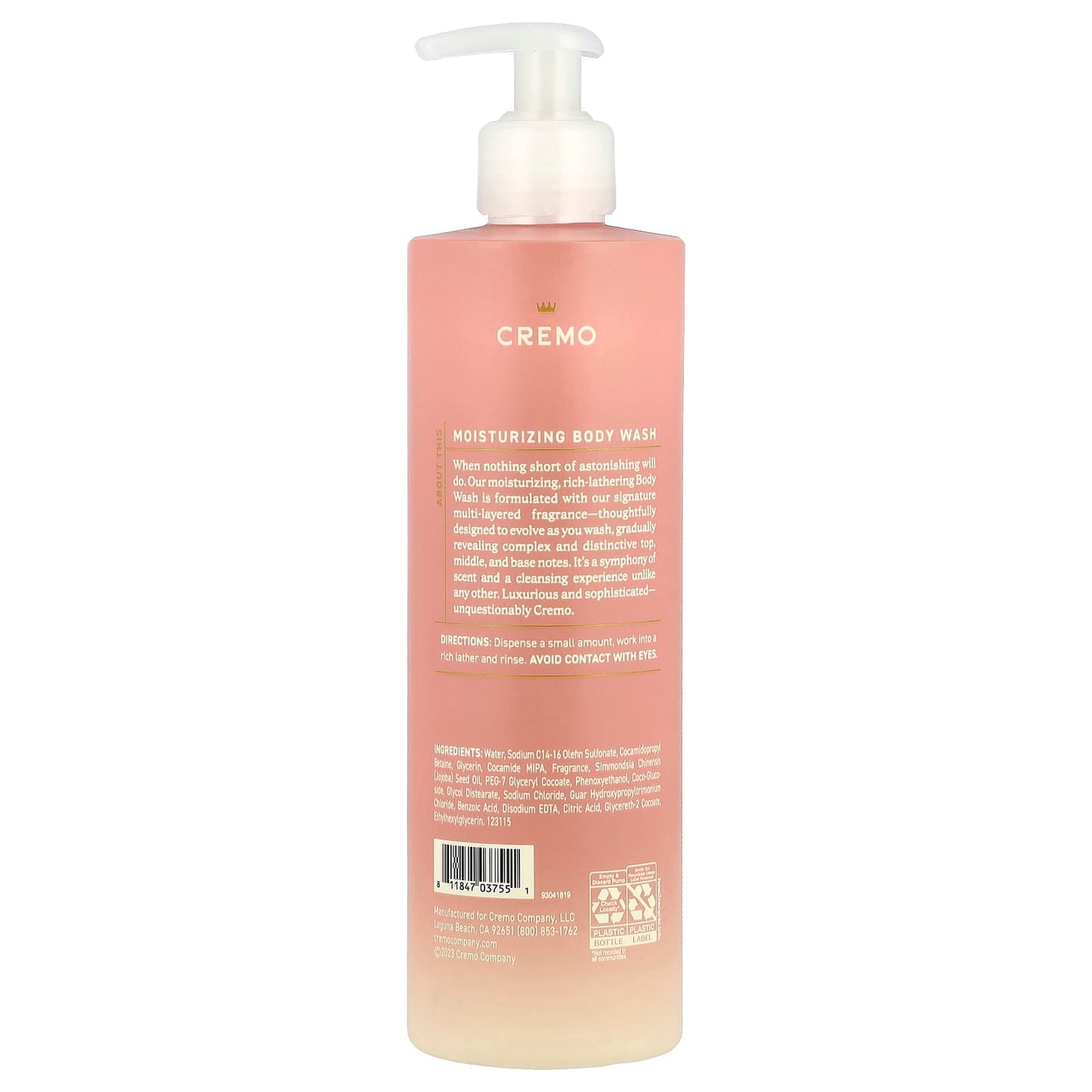 Cremo Wild Iris Musk Body Wash, 16 fl oz, Moisturizing & Fragrant - Image 2