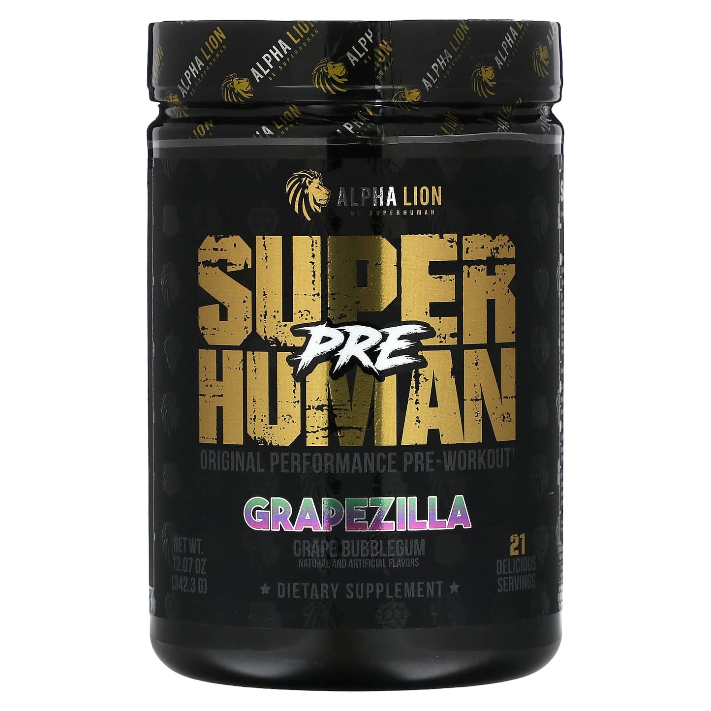 Alpha Lion Superhuman Pre Workout Powder - Grapezilla Flavor - Image 1