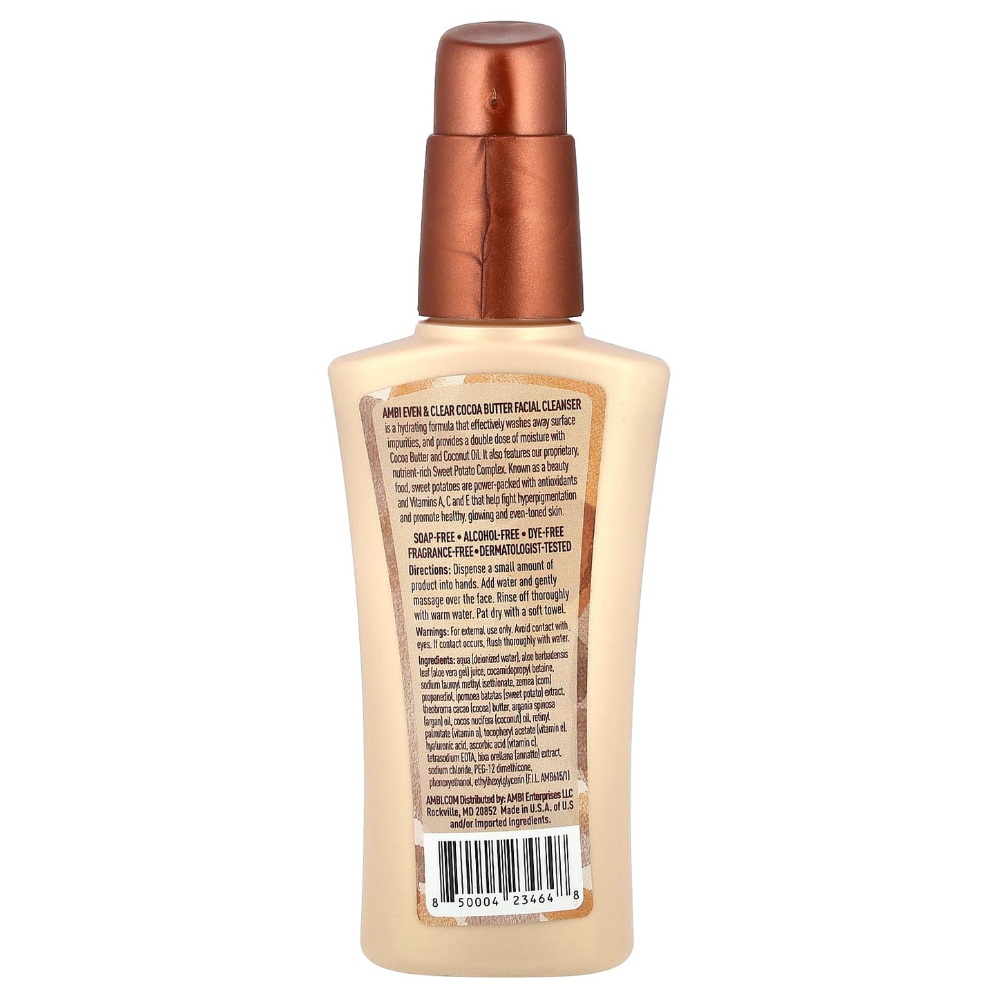 AMBI Fragrance-Free Cocoa Butter Facial Cleanser for Dry Combination Skin - Image 2