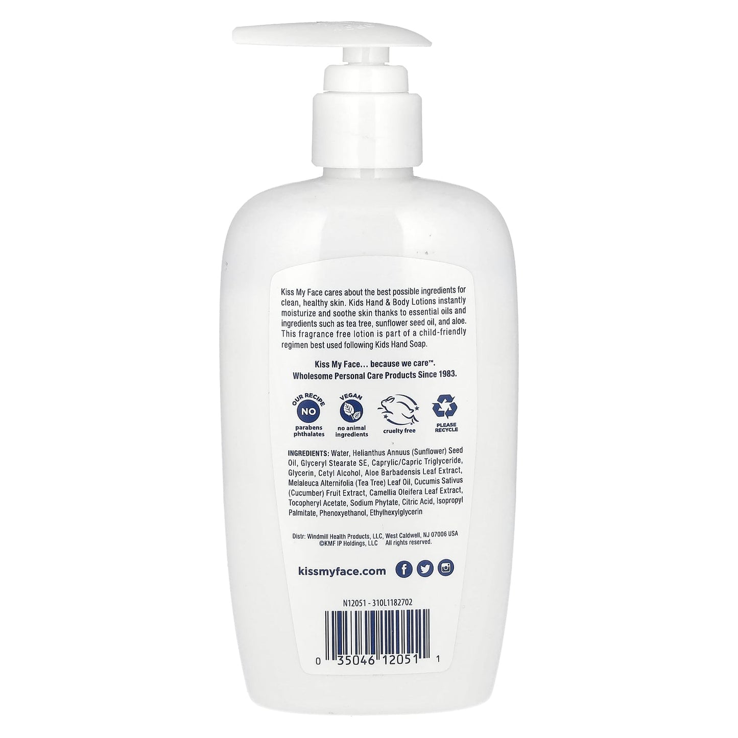 Kiss My Face, Kids, Hand & Body Lotion, Tea Tree & Aloe, Fragrance Free, 9 fl oz (266 ml) - Image 2