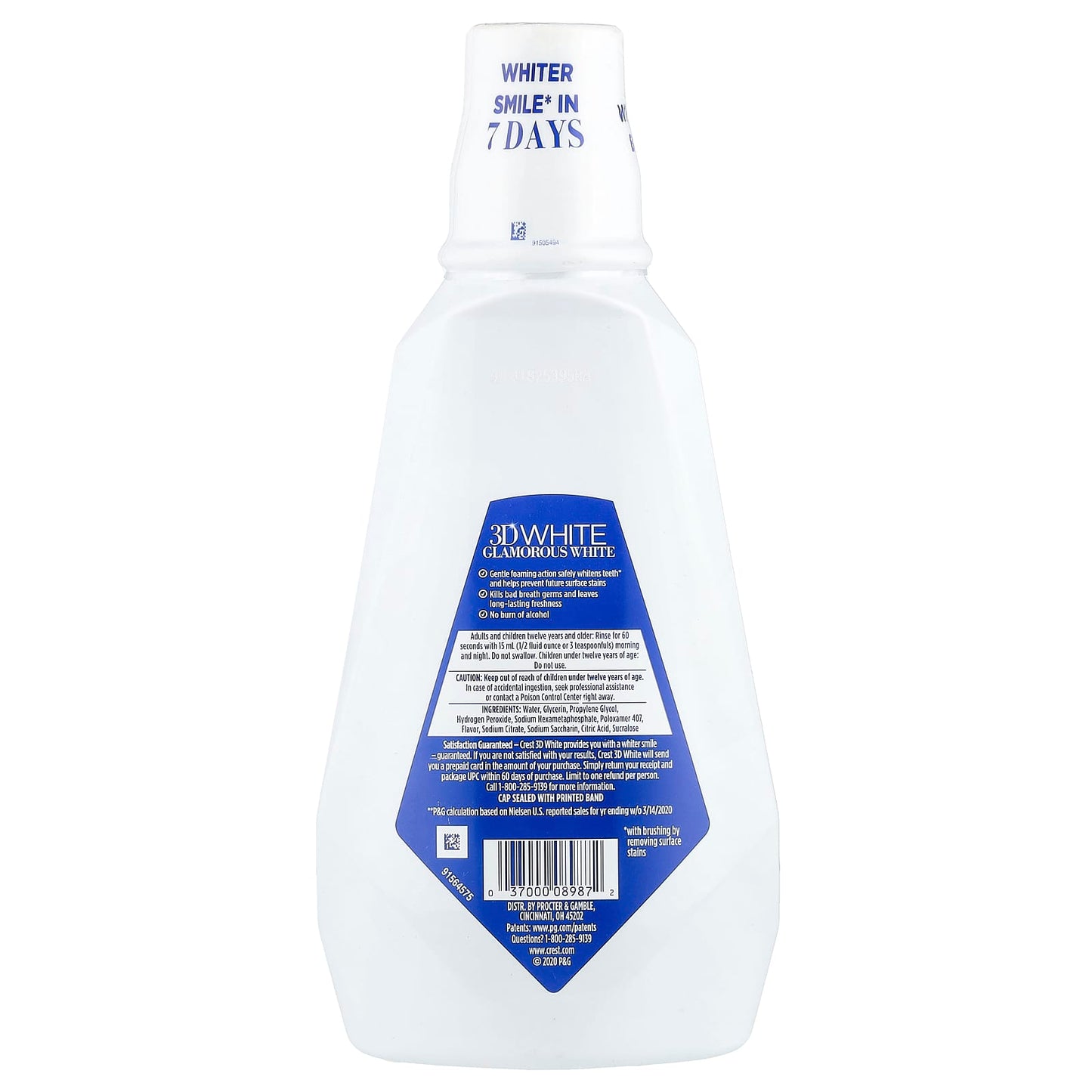 Crest 3D White Whitening Mouthwash | Whitens Teeth & Kills Bad Breath - Image 2