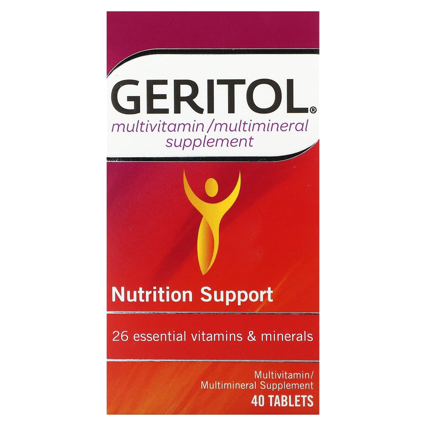 Geritol, Multivitamin/Multimineral Supplement, 40 Tablets