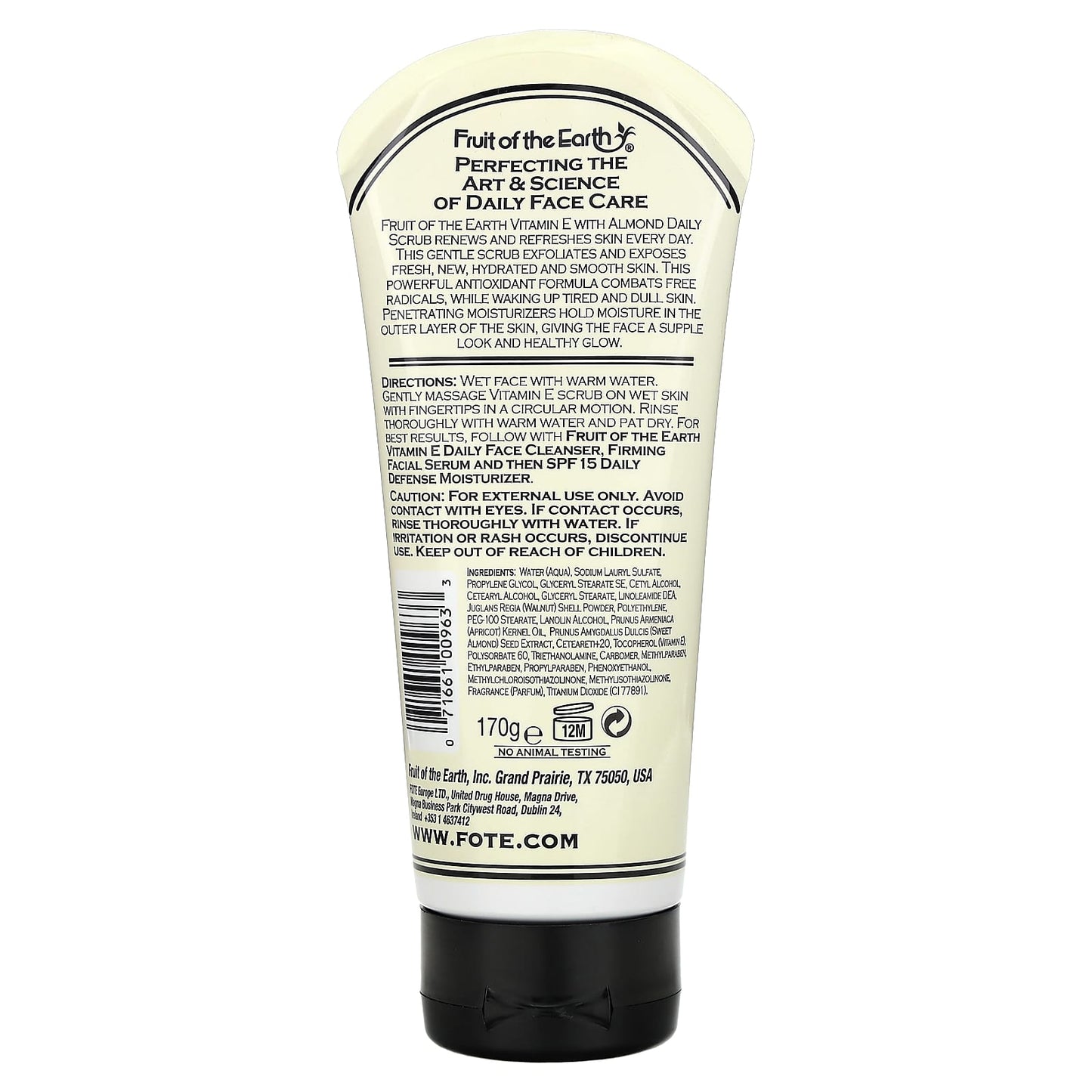 Vitamin E Almond Daily Scrub for Glowing Skin 6 oz by Fruit of the Earth - Image 2