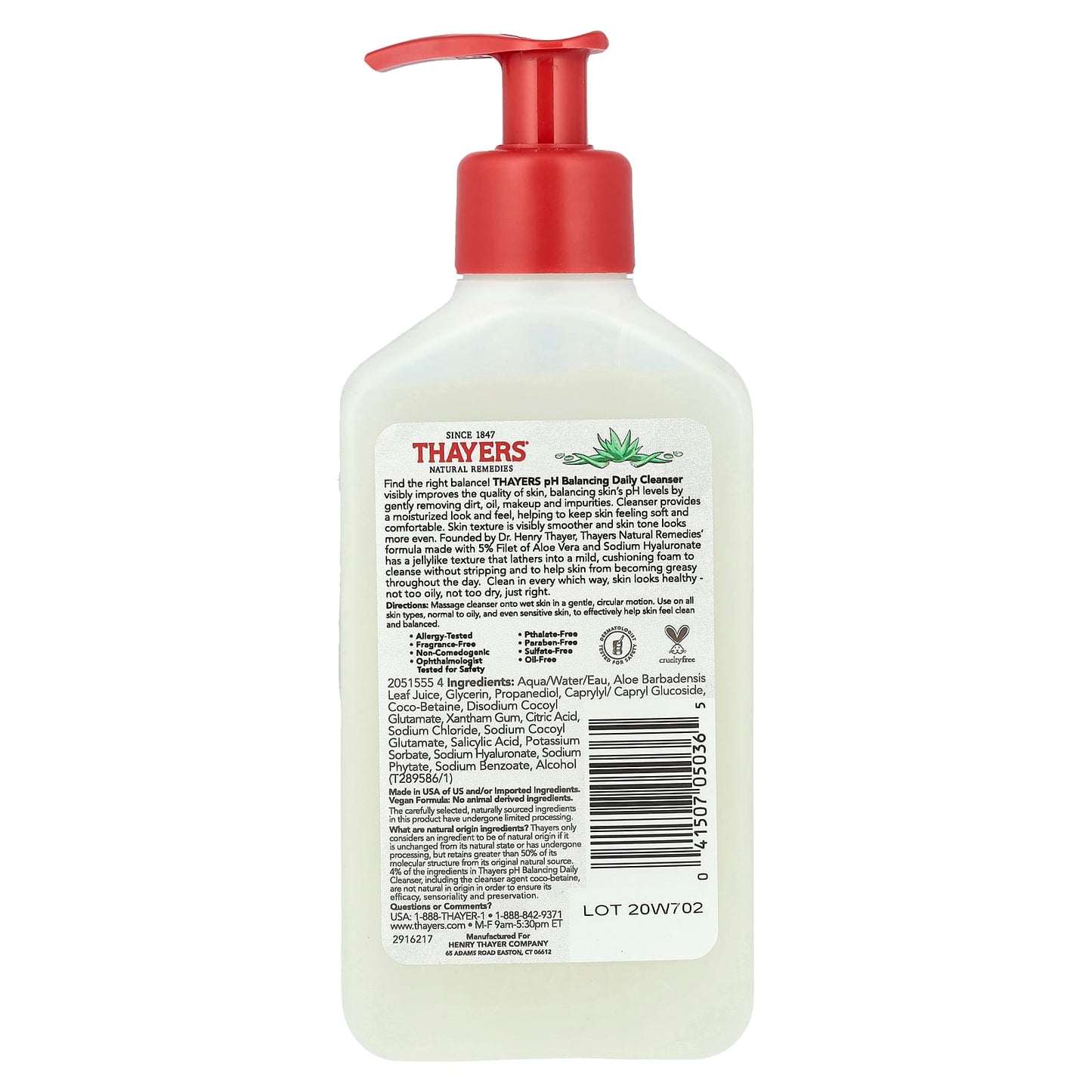 Thayers, pH Balancing Daily Cleanser, Fragrance Free, 8 fl oz (237 ml) - Image 2