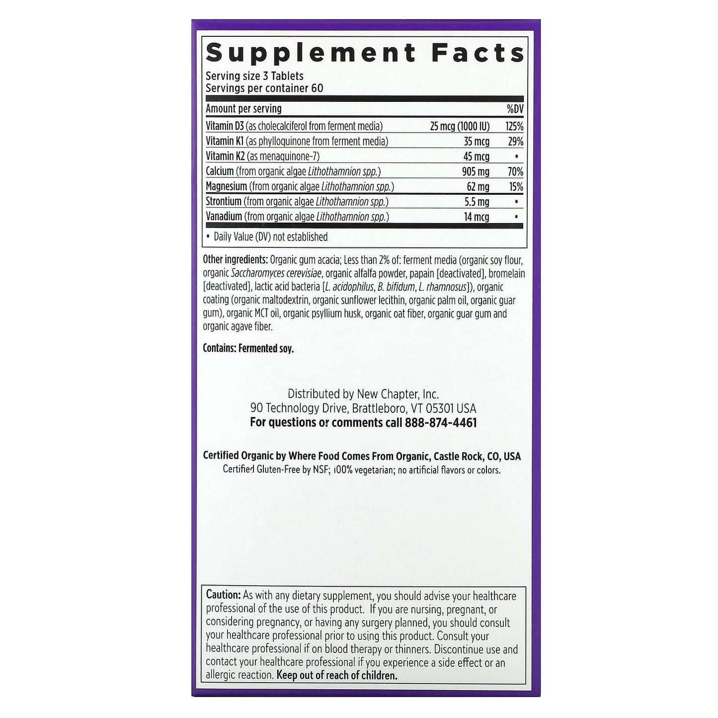 New Chapter, Plant Calcium, Bone Strength Take Care, 180 Vegetarian Slim Tablets - Image 2
