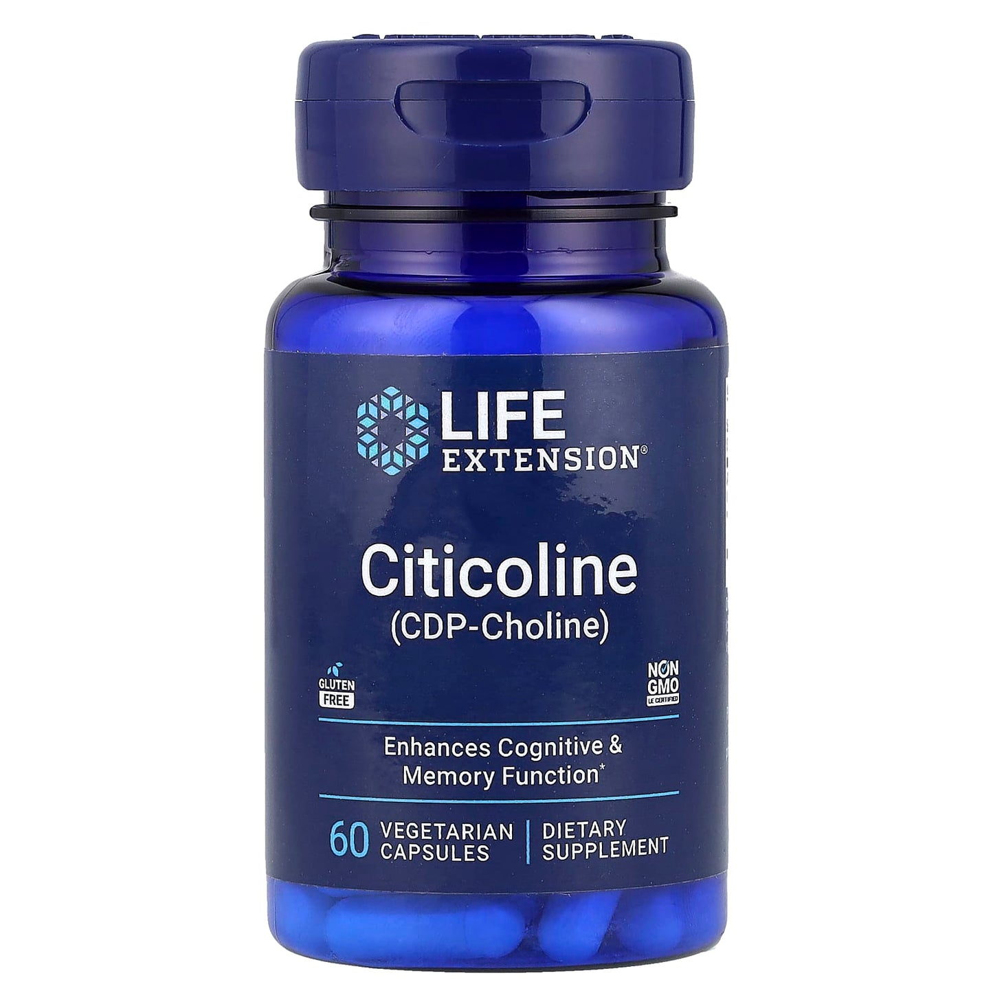 Life Extension, Citicoline (CDP-Choline), 60 Vegetarian Capsules (250 mg per Capsule) - Image 1
