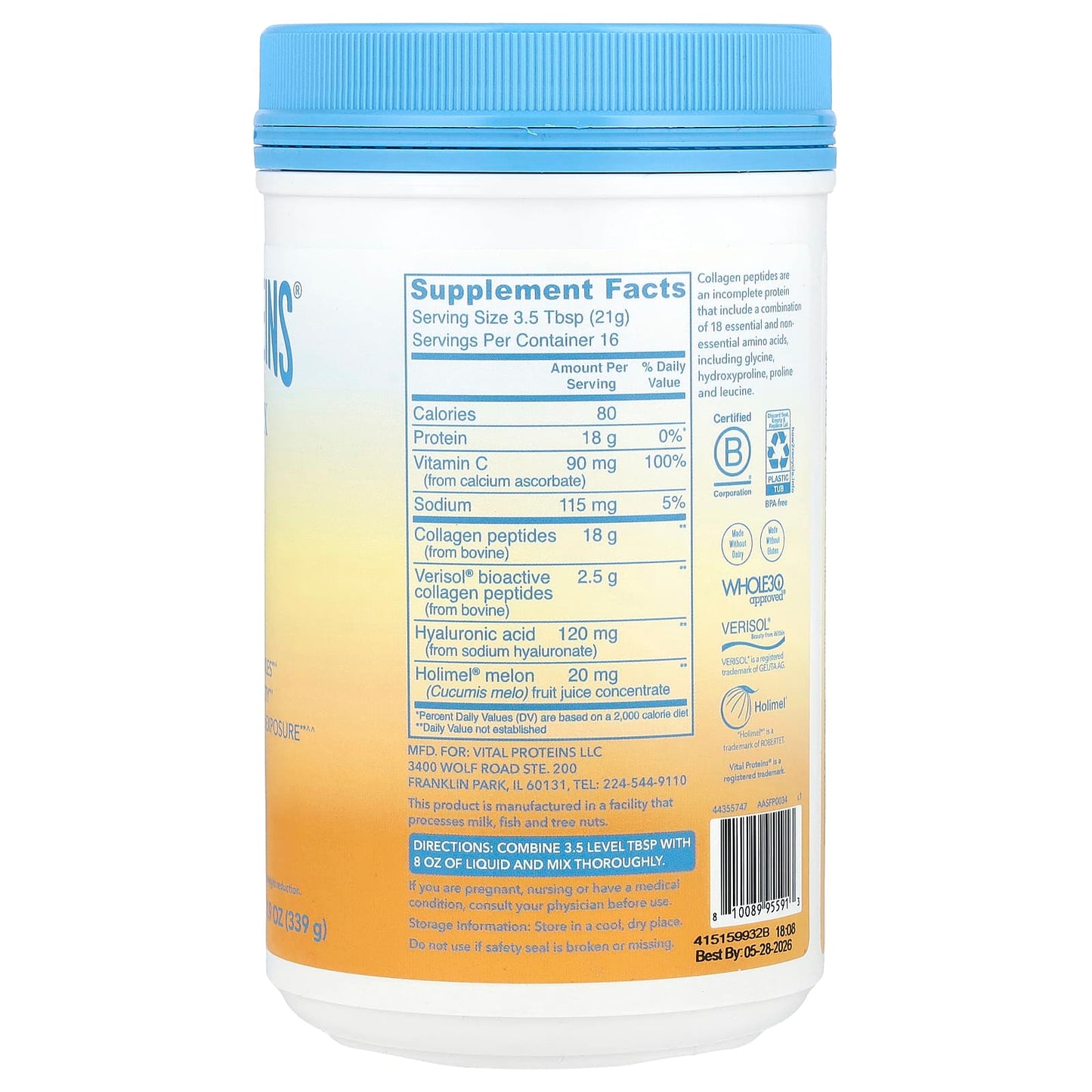 Vital Proteins, Skin Complex, Unflavored, 11.9 oz (339 g) - Image 2