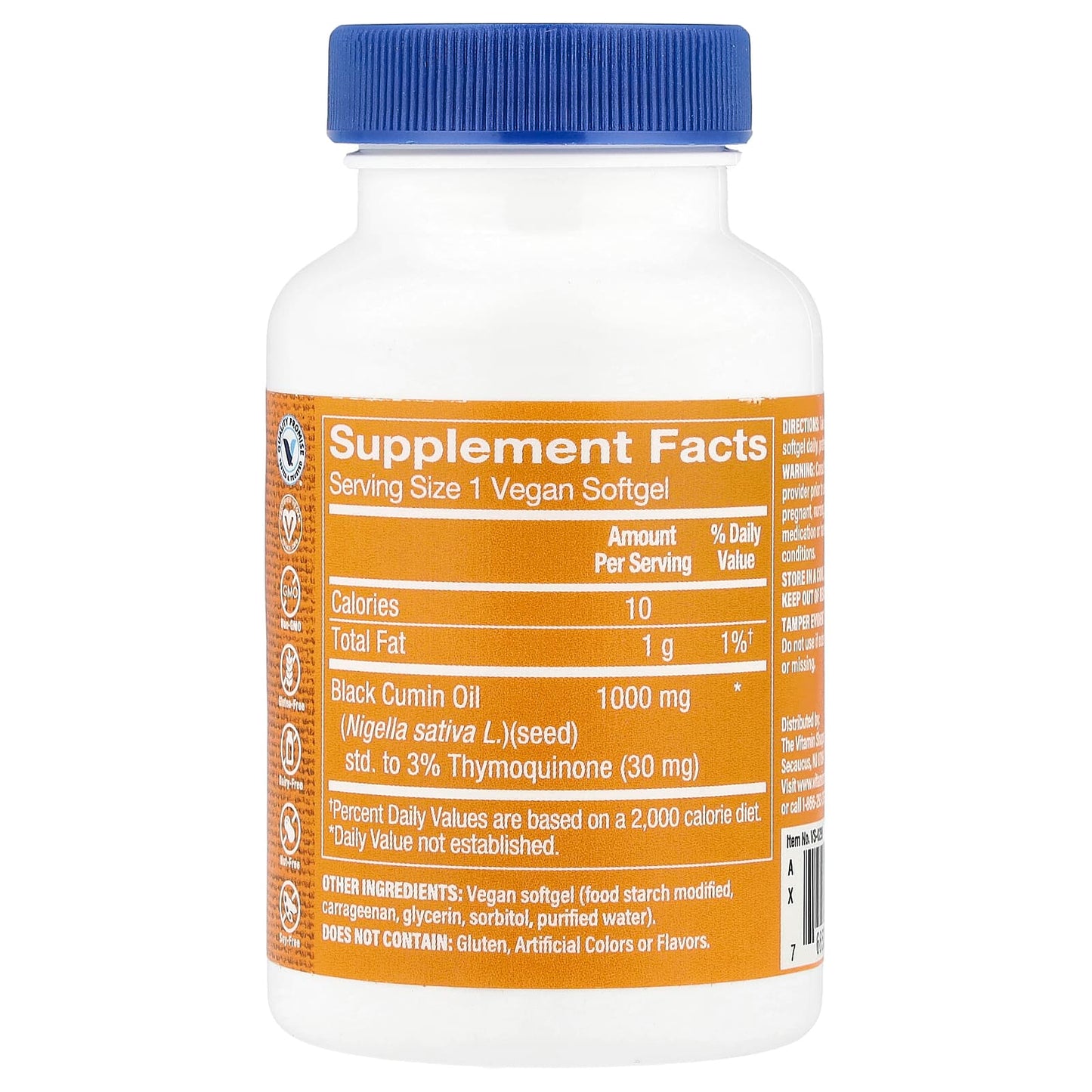 The Vitamin Shoppe, Black Seed Oil, 1,000 mg, 60 Vegan Softgels - Image 2
