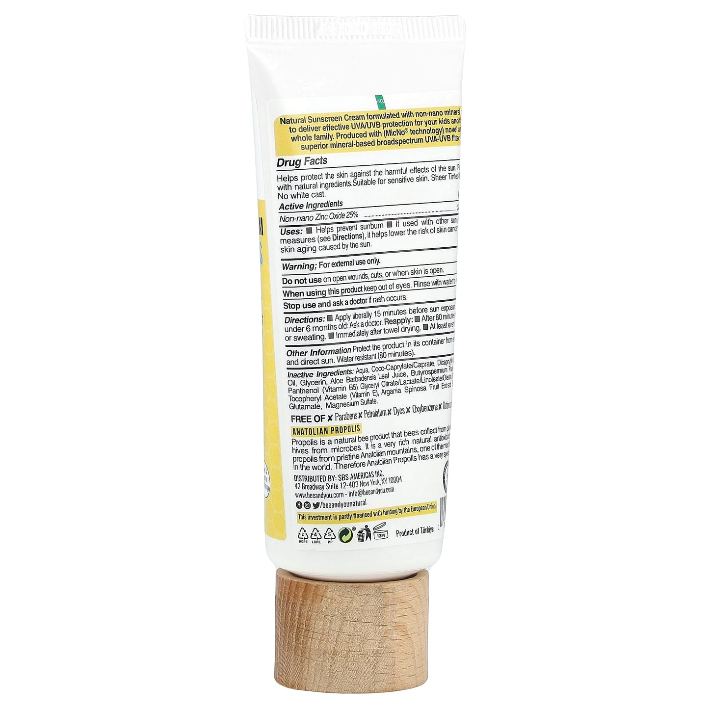 Bee & You Natural Mineral Sunscreen Cream for Kids, SPF 50+, 2.7 fl oz - Image 2