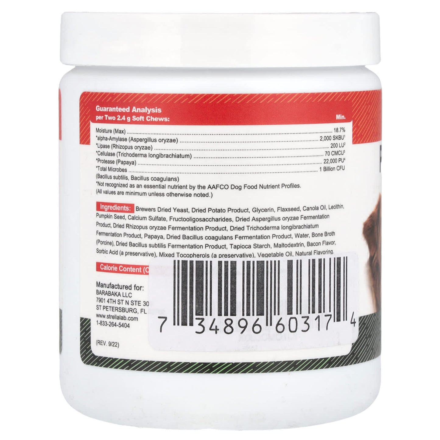 StrellaLab, Probiotics & Enzymes, For Dogs, Bacon, 120 Soft Chews, 10.1 o (288 g) - Image 2