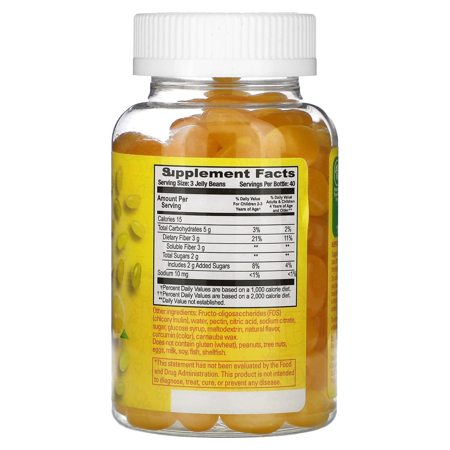 Human Beanz Fiber Jelly Beans for Kids - Lemon Blast, 120 Count - Image 2
