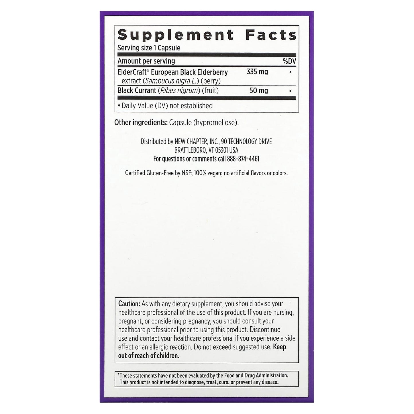 New Chapter, Elderberry Force, 60 Vegan Capsules - Image 2