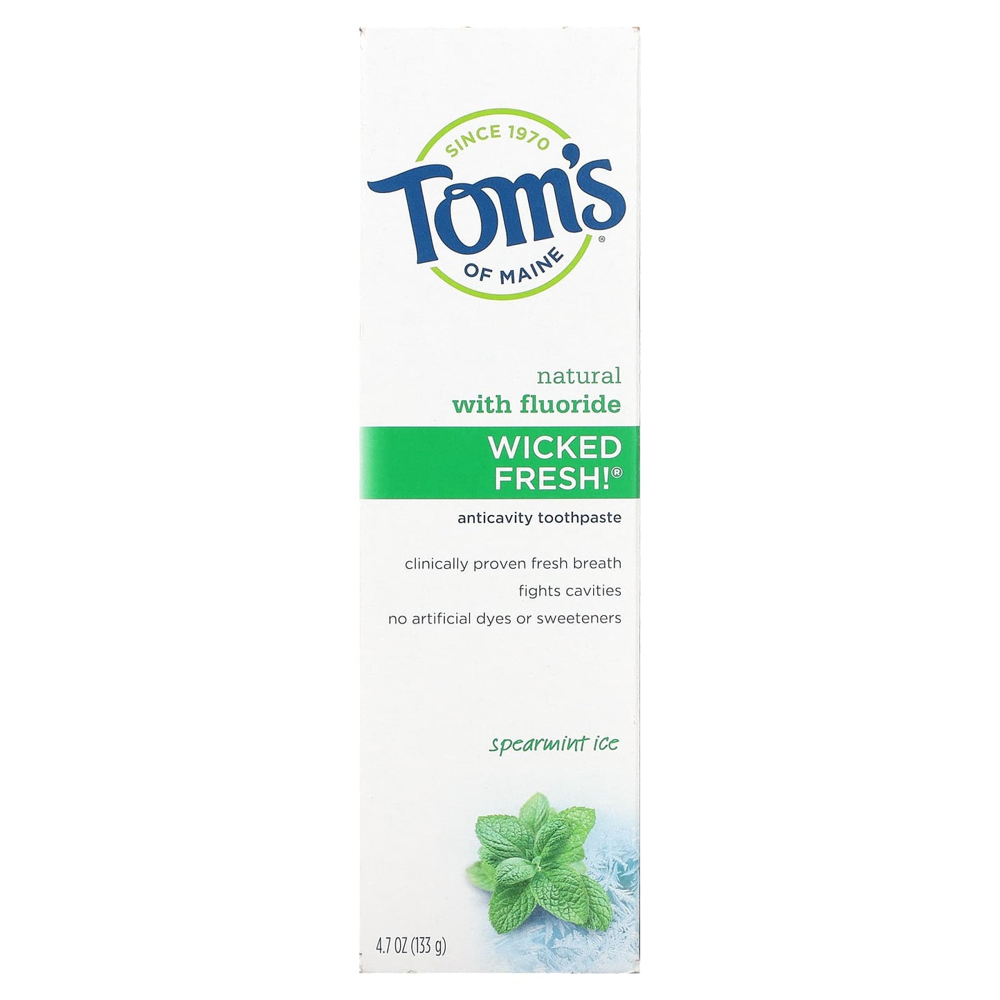 Tom's of Maine, Wicked Fresh!, Natural Anticavity Toothpaste with Fluoride, Spearmint Ice, 4.7 oz (133 g) - Image 2