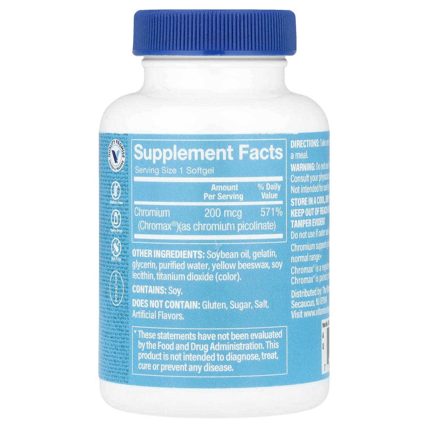 The Vitamin Shoppe, Chromax® Chromium Picolinate, 200 mcg, 300 Softgels - Image 2