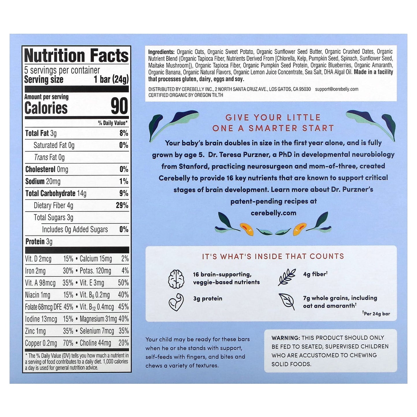 Cerebelly Organic Toddler Bars for Brain Development - Image 2