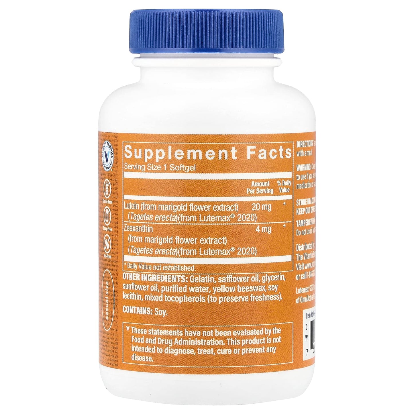 The Vitamin Shoppe, Lutein, 20 mg, 120 Softgels - Image 2