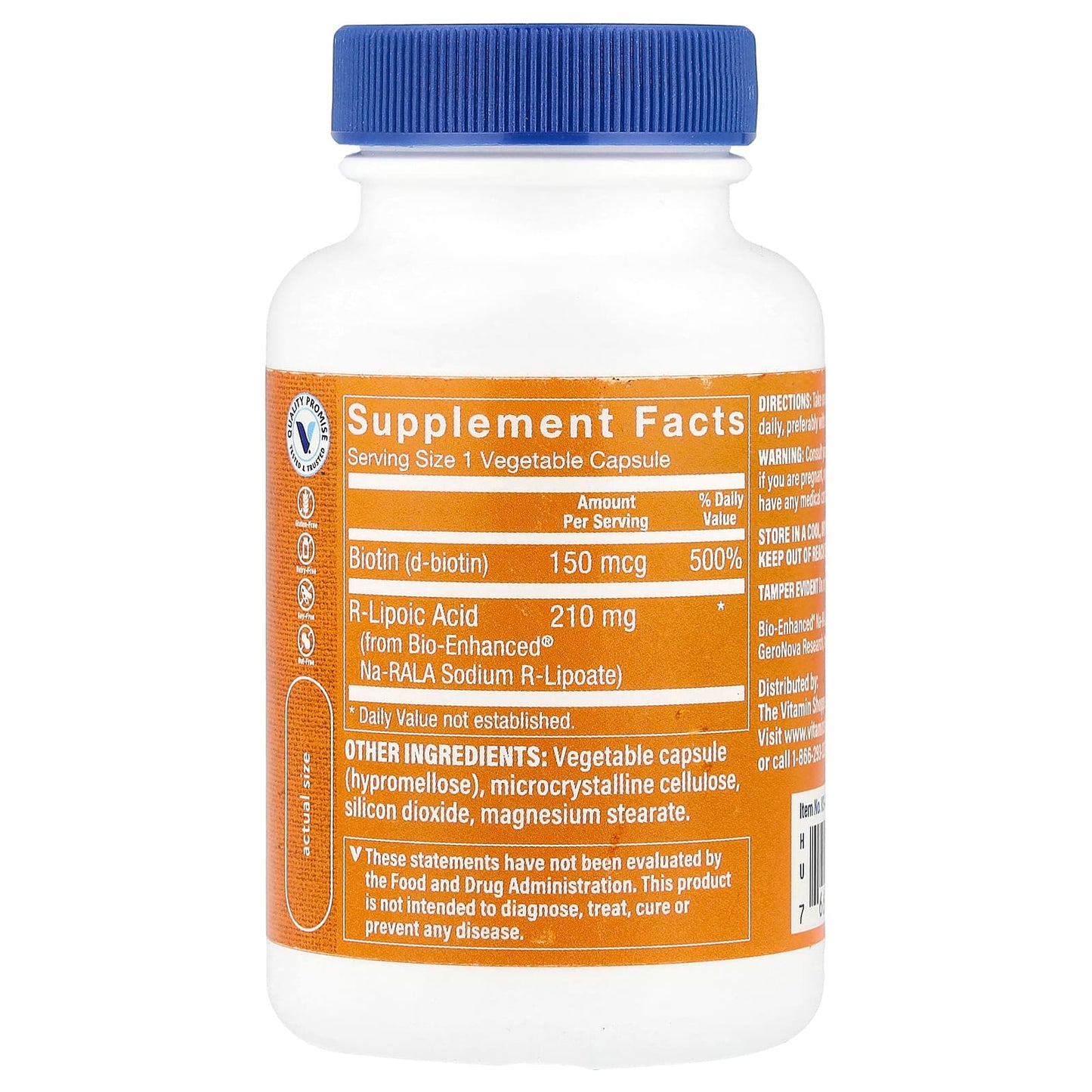 The Vitamin Shoppe, R-Lipoic Acid , 60 Vegetable Capsules