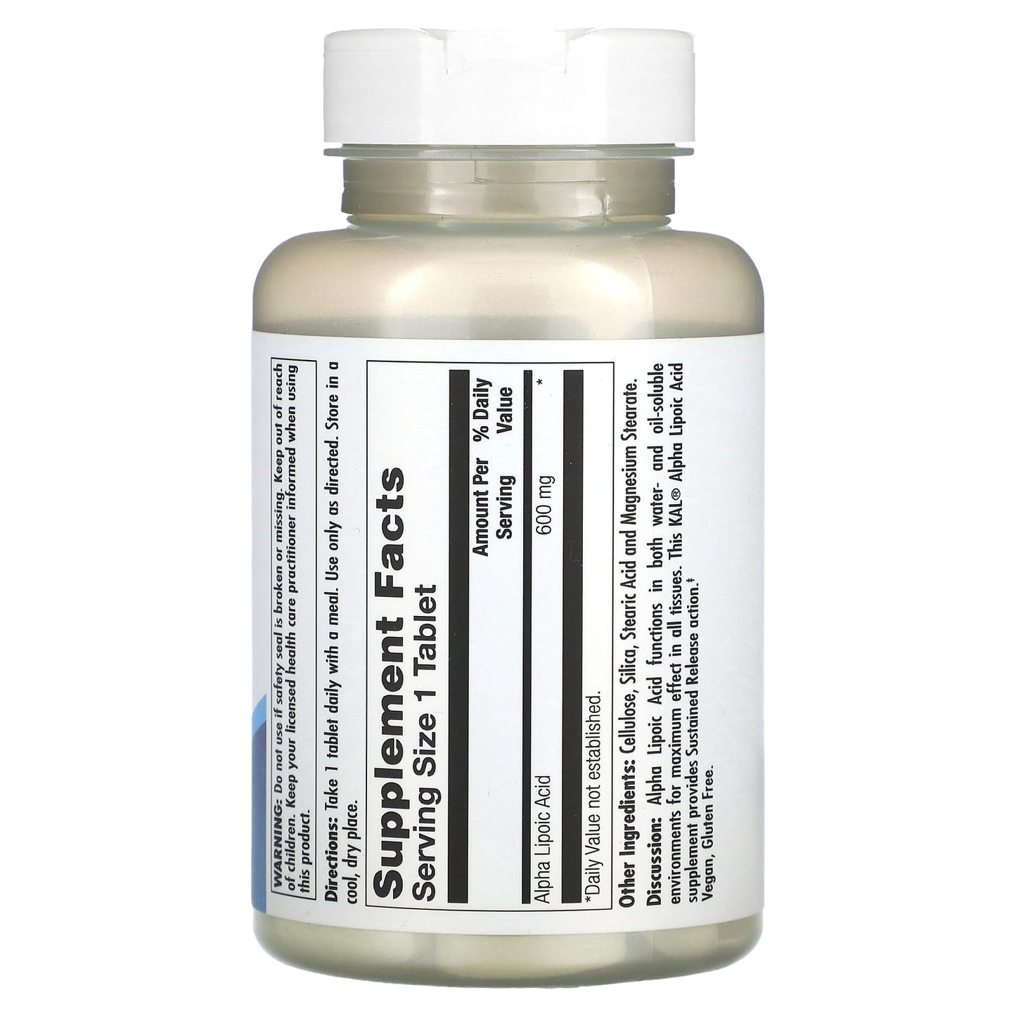 Alpha Lipoic Acid Supplement by KAL - 600mg, 60 Tablets - Image 2