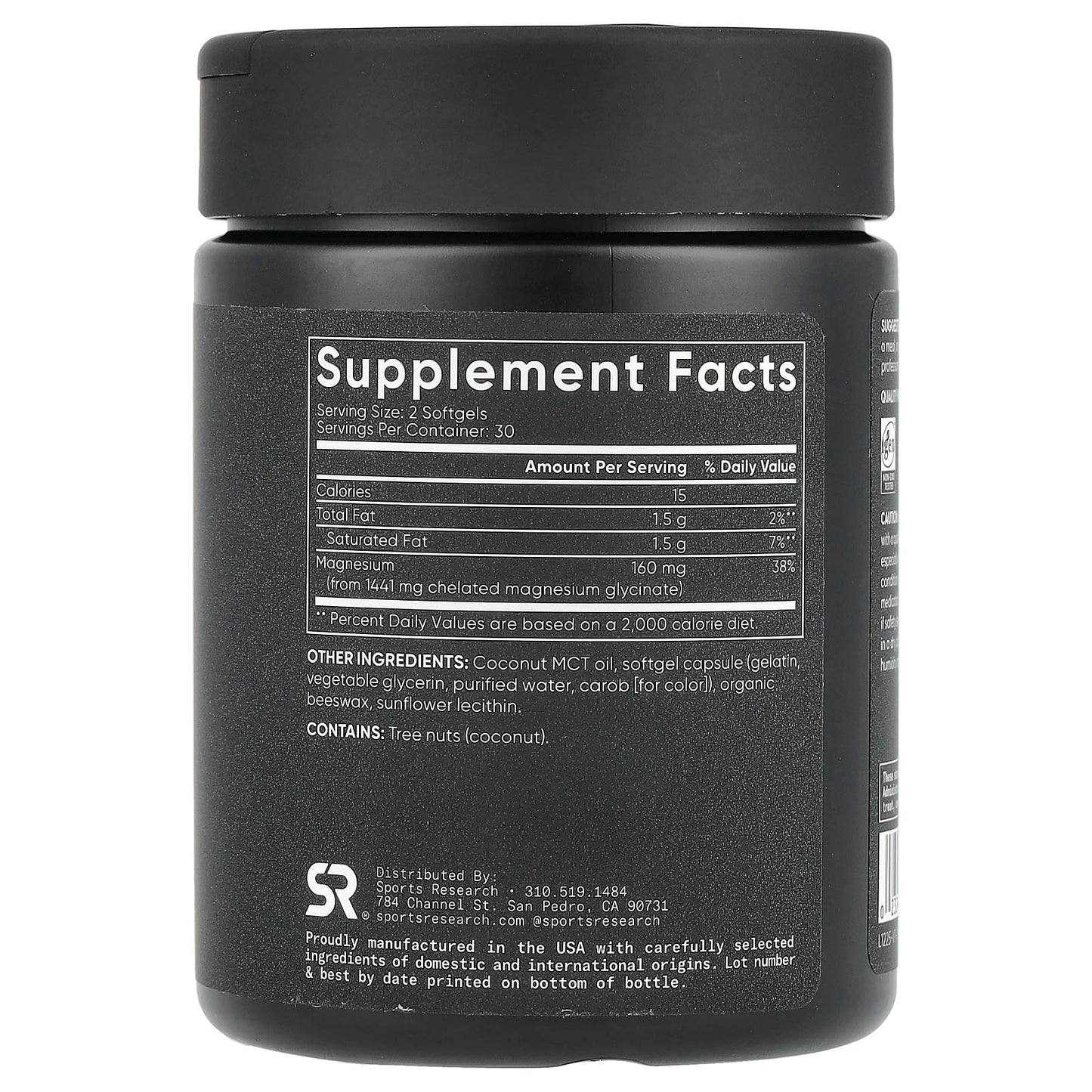 Sports Research, Magnesium Glycinate, 60 Softgels (80 mg per Softgel) - Image 2