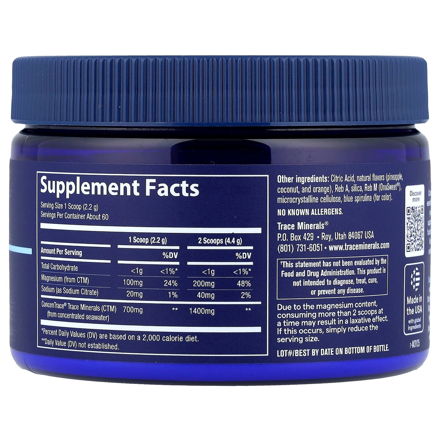 ConcenTrace®, Daily Mineral Powder, Natural Blue Hawaiian, 4.65 oz (132 g) - Image 2