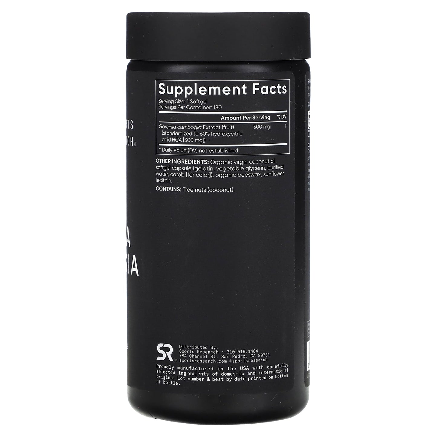 Sports Research, Garcinia Cambogia with Coconut Oil, 500 mg, 180 Softgels - Image 2
