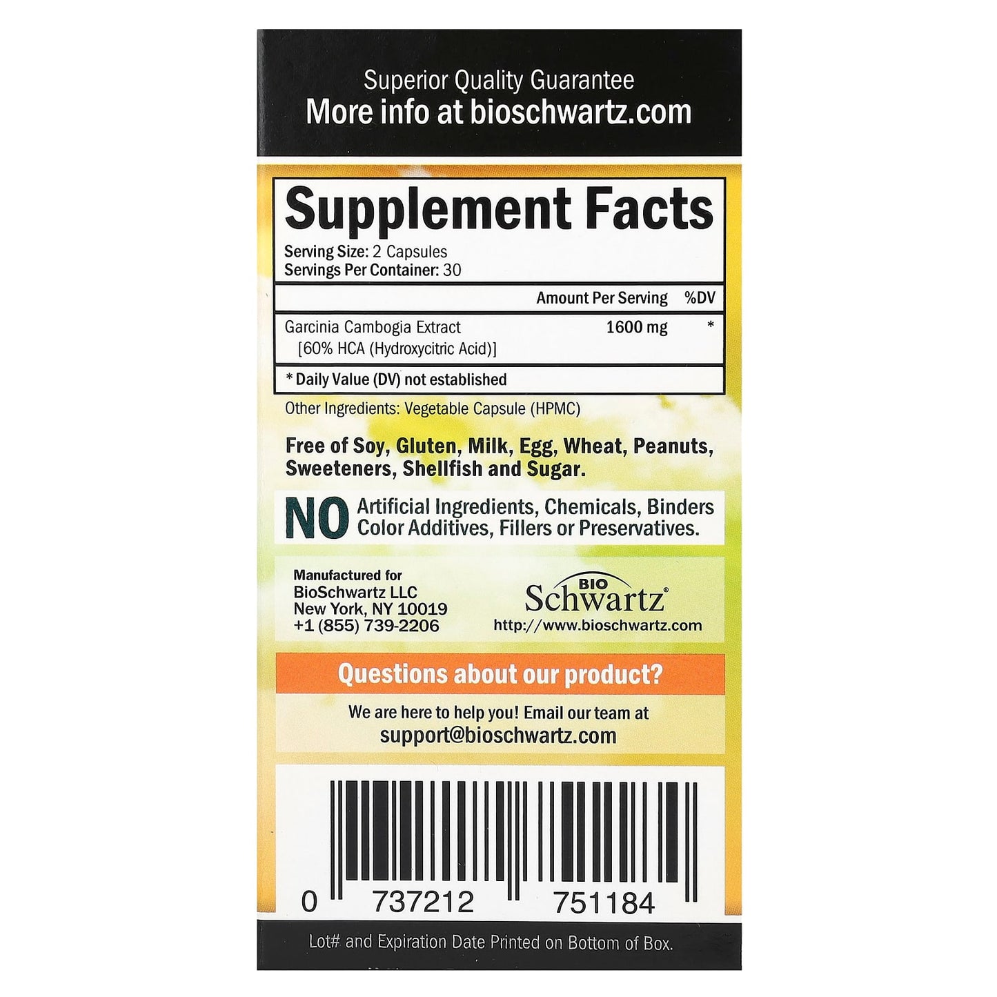 BioSchwartz Garcinia Cambogia, Maximum Strength Weight Loss Supplement - Image 2