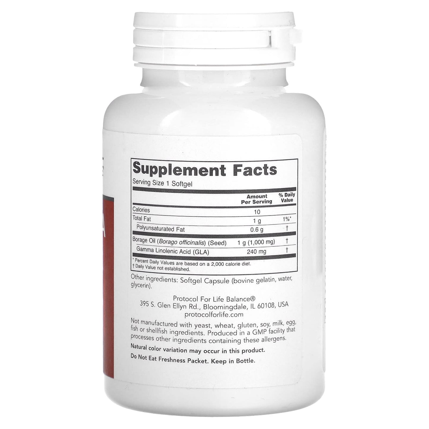 Protocol for Life Balance, Borage/GLA, 60 Softgels