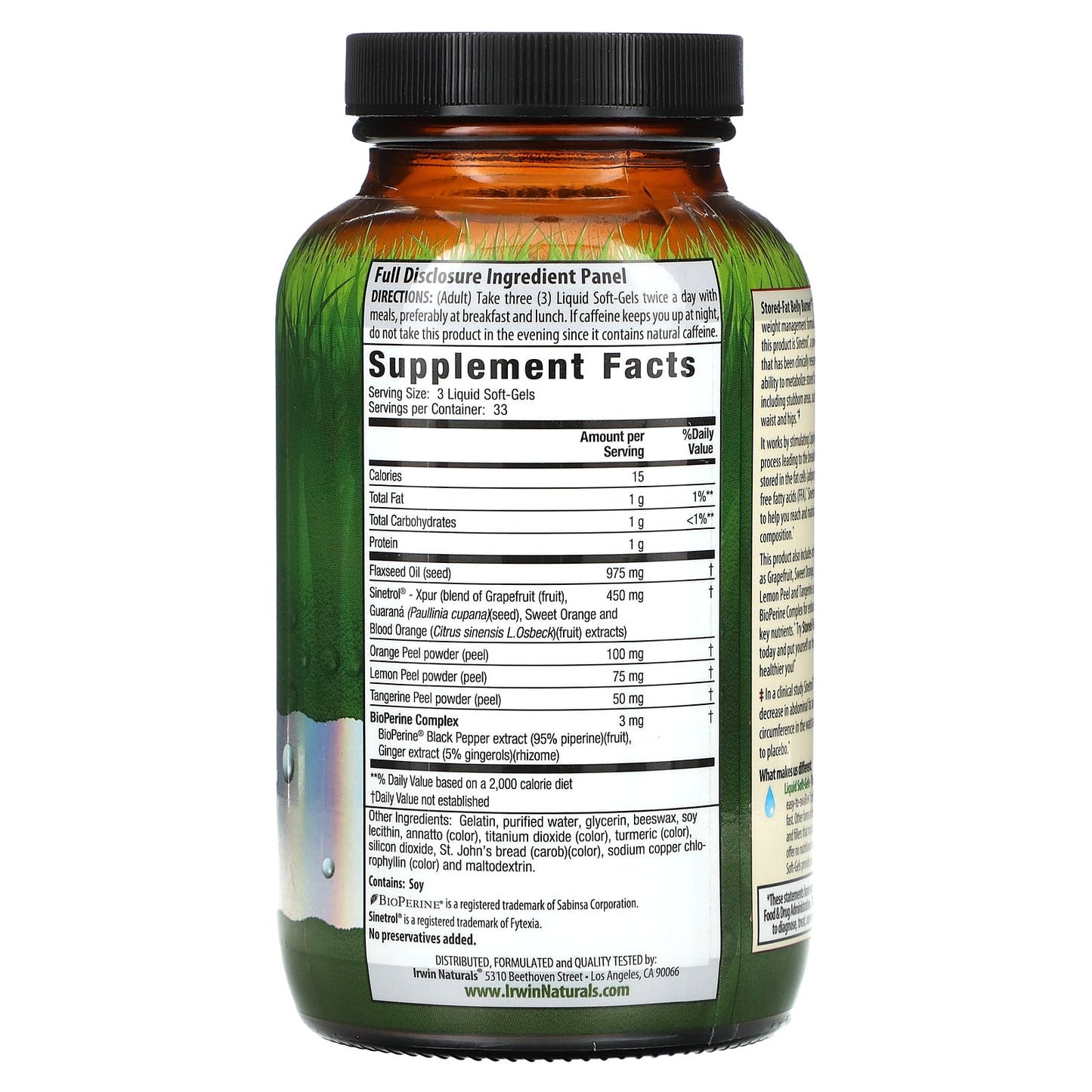 Irwin Naturals Sinetrol Belly Fat Burner, 100 Liquid Soft-Gels, Weight Loss - Image 2