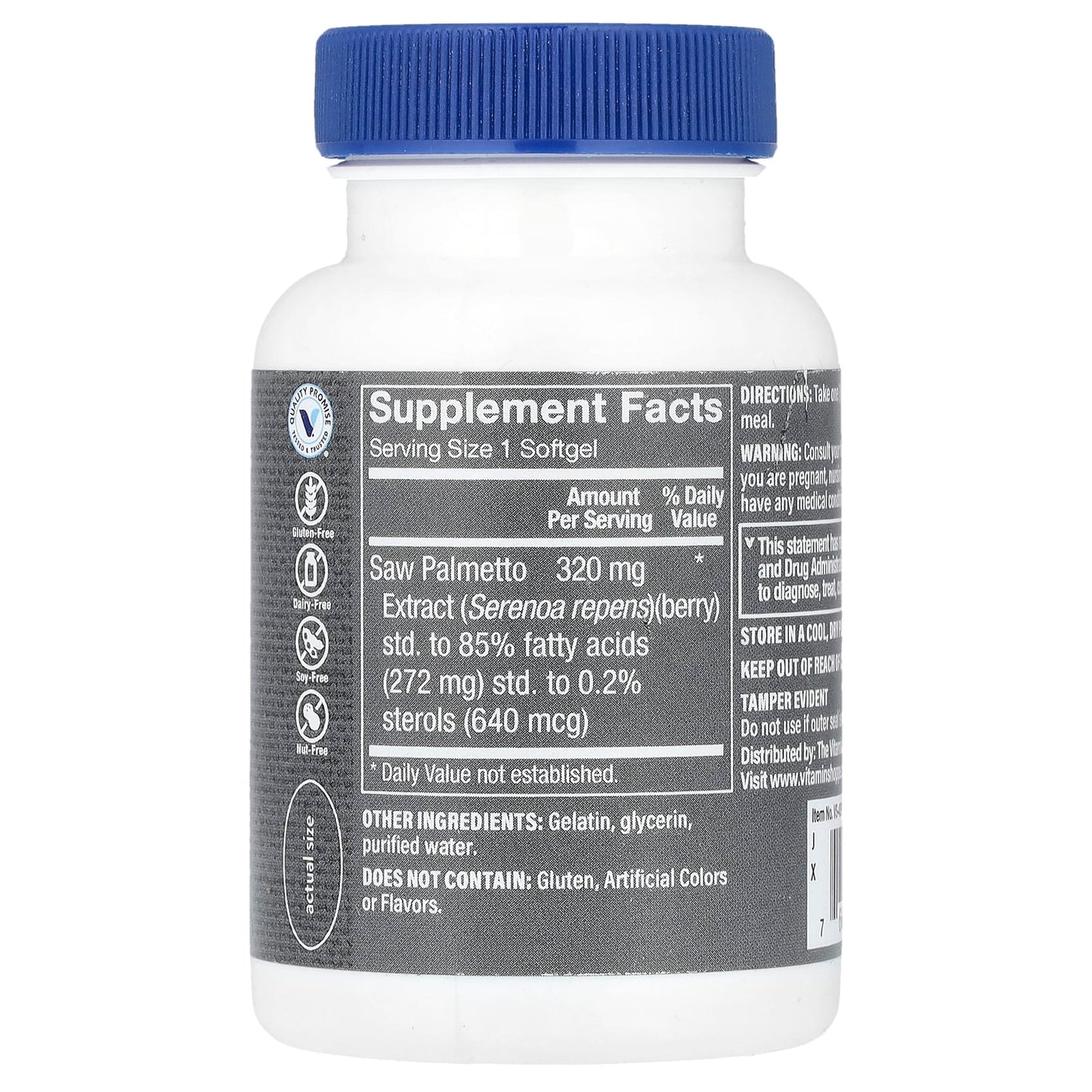 The Vitamin Shoppe, Men's Saw Palmetto, 320 mg, 100 Softgels - Image 2