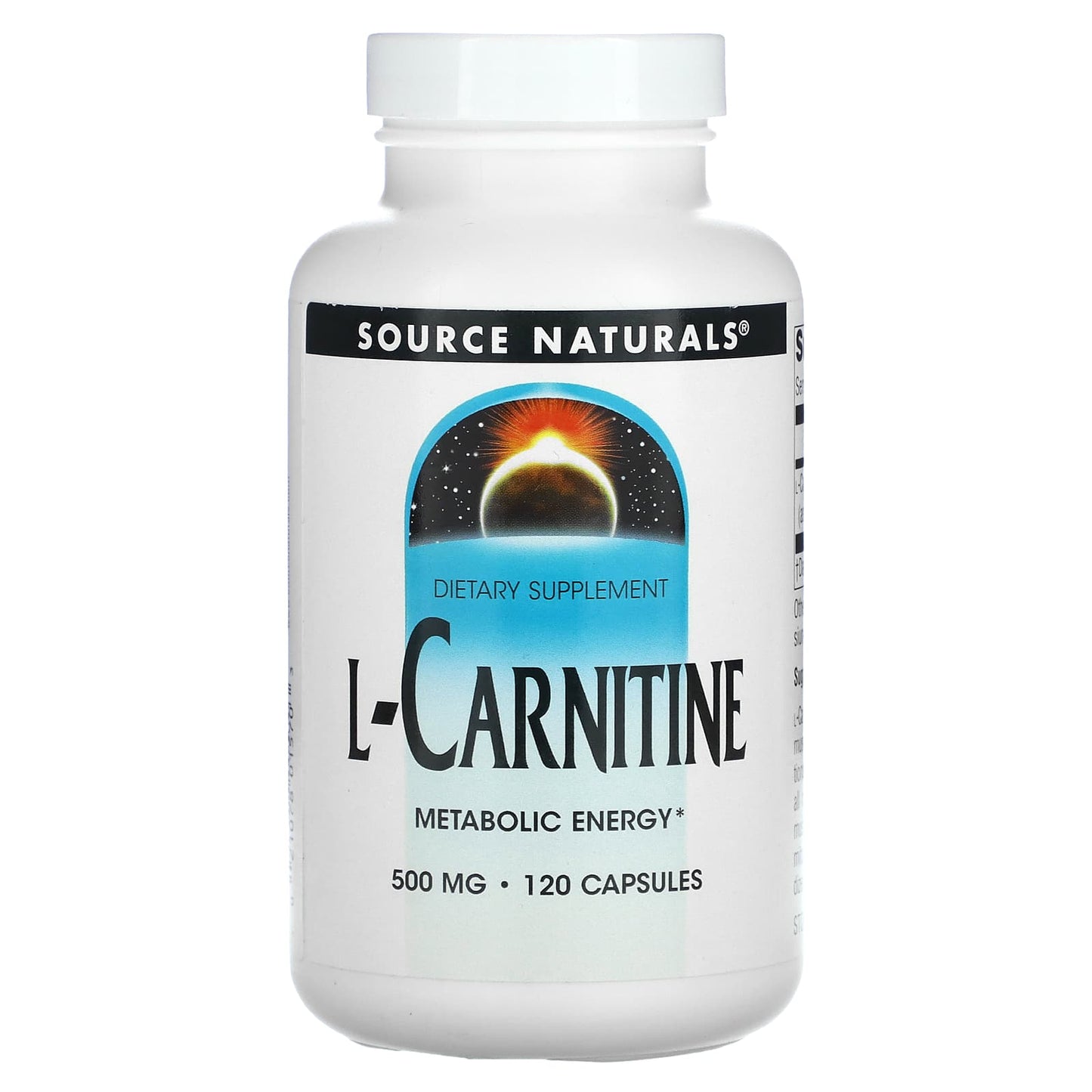 Source Naturals, L-Carnitine, 500 mg, 120 Capsules - Image 1