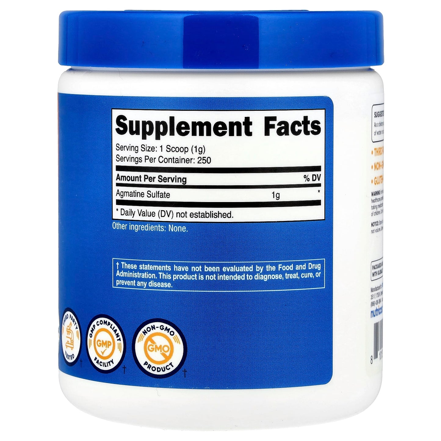 Nutricost, Agmatine Sulfate, Unflavored, 8.9 oz (250 g) - Image 2