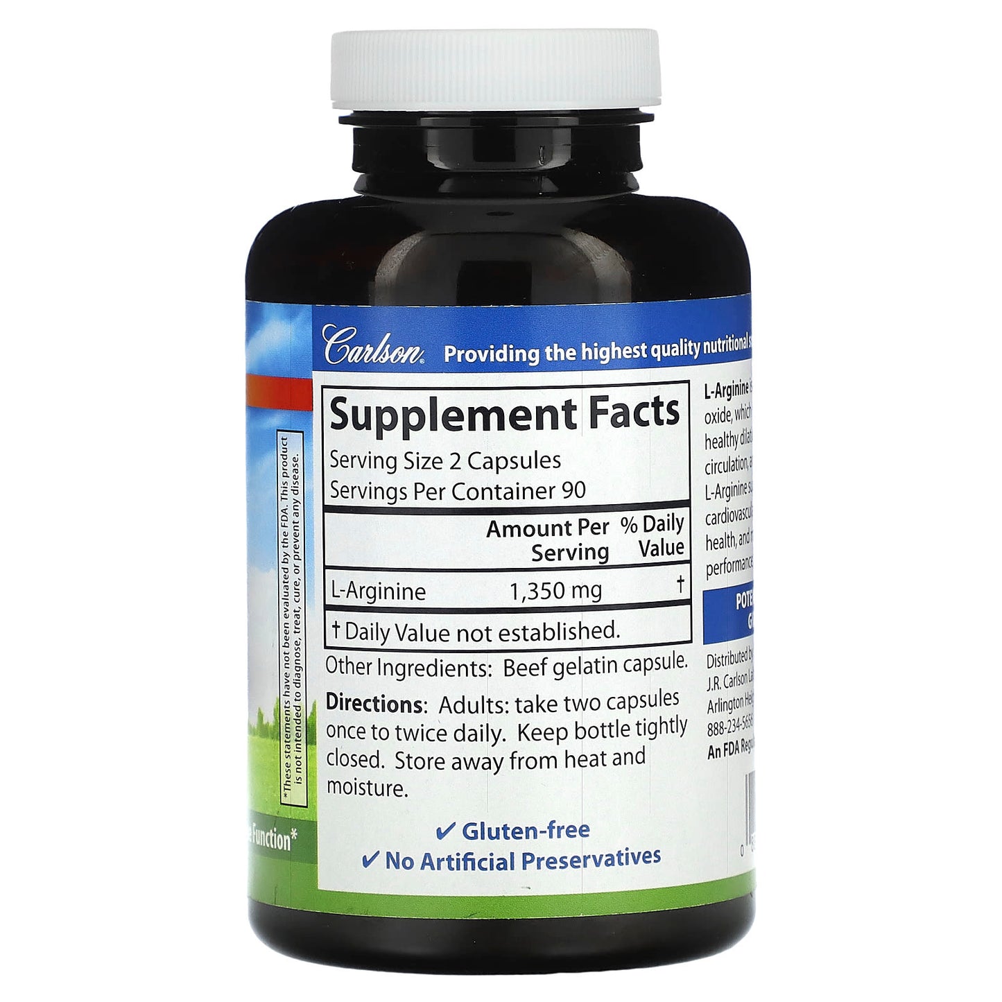 Carlson, L-Arginine, 180 Capsules (675 mg per Capsule)