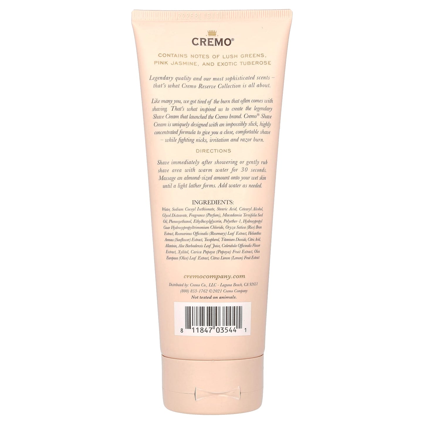 Cremo Reserve Shave Cream with Jasmine Tuberose, 6 fl oz - Image 2