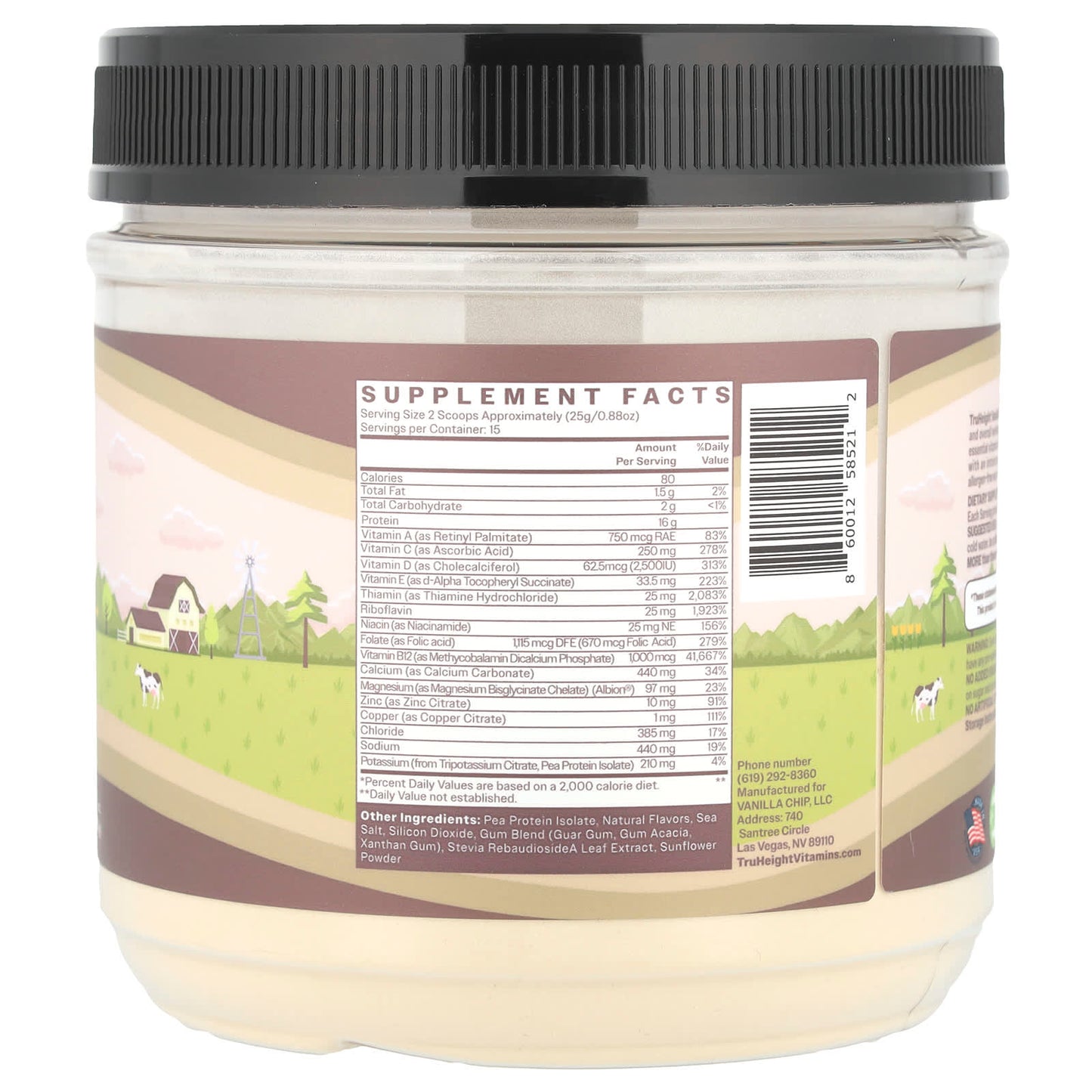 TruHeight, Kids and Teens Growth Pea Protein Shake, For Kids 5+, Vanilla, 0.82 lbs (374 g) - Image 2