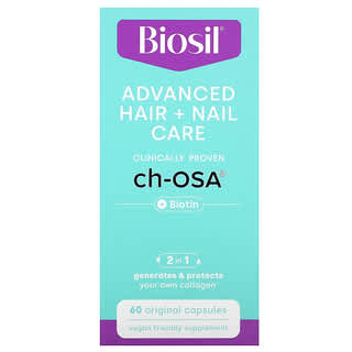 BioSil Advanced Hair + Nail Care Supplement with Biotin - 60 Capsules