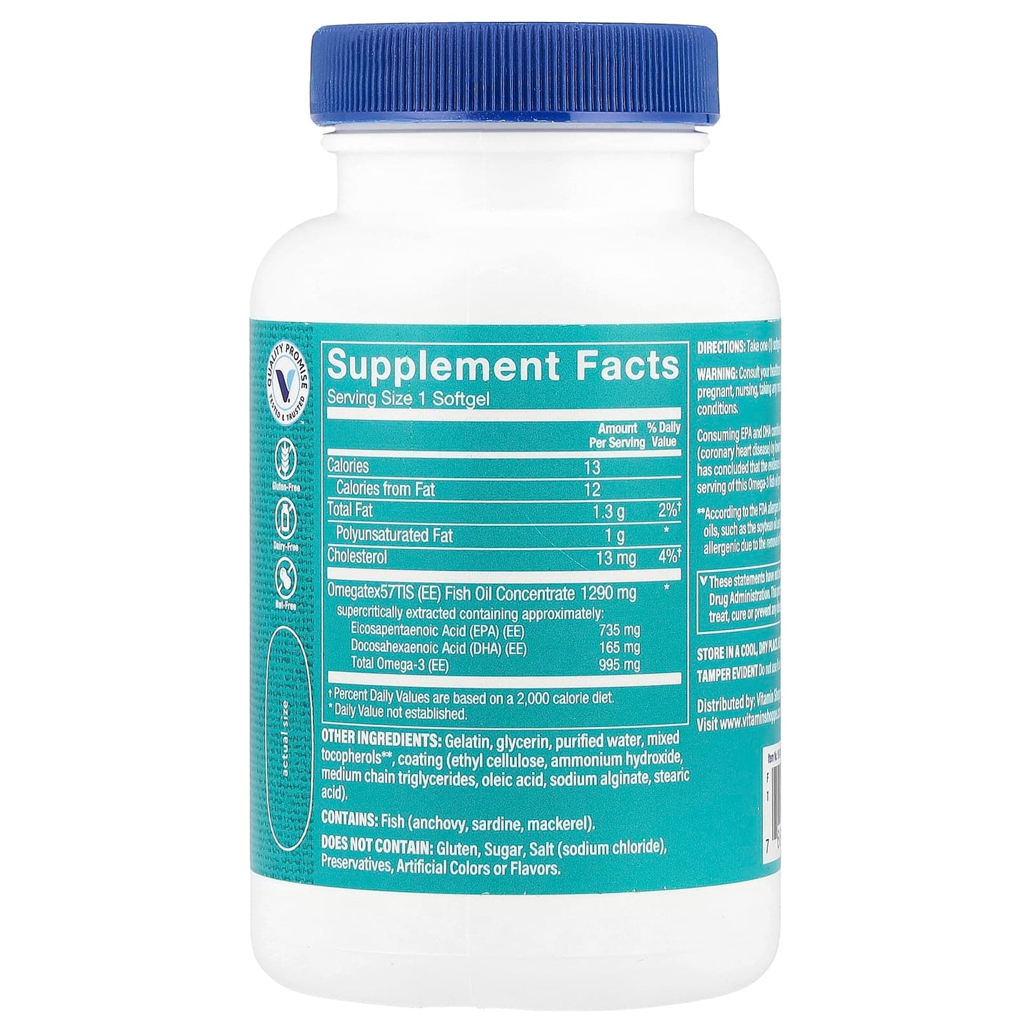The Vitamin Shoppe, Super Omega-3 Fish Oil, 60 Softgels - Image 2