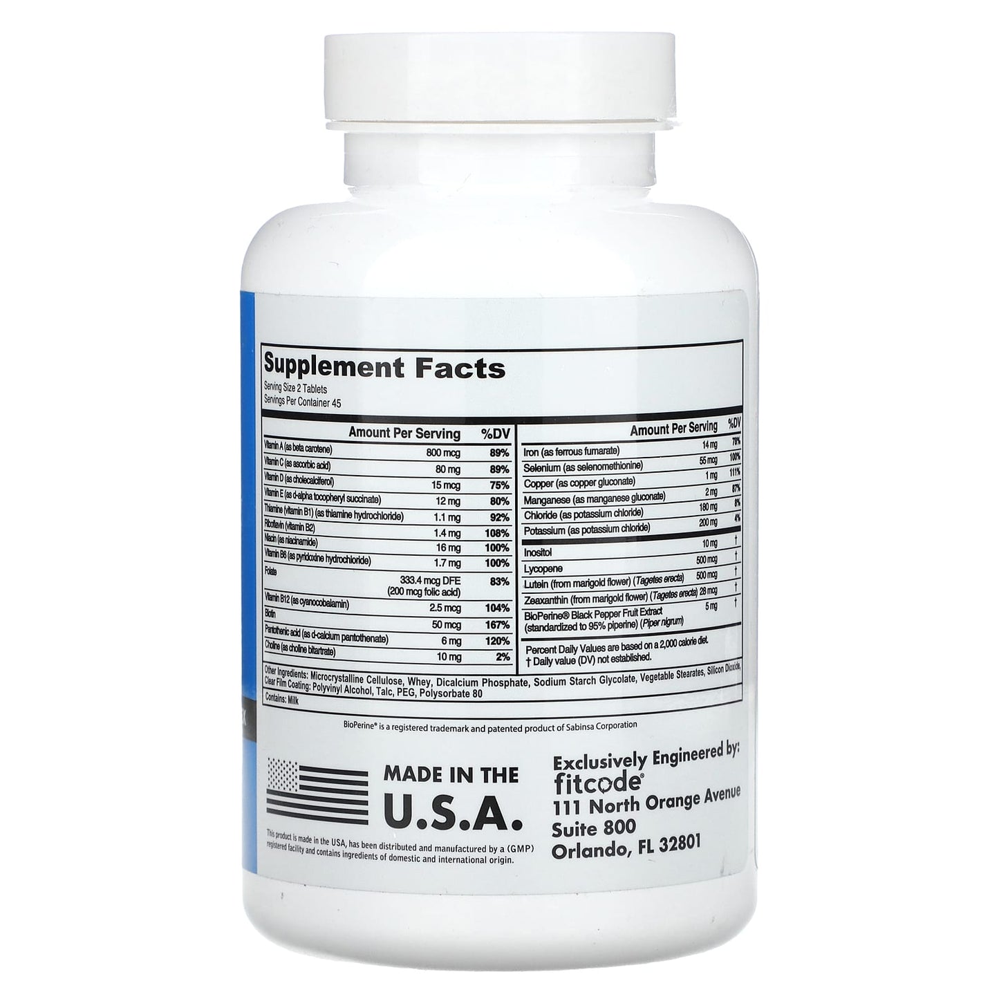 Complete Multivitamin Complex by FitCode, 90 Tablets for Optimal Health - Image 2