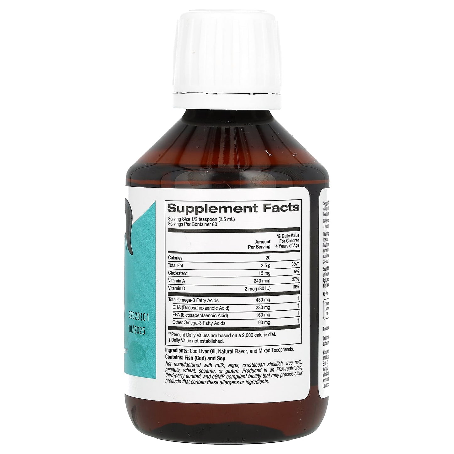 California Gold Nutrition Kids Cod Liver Oil, Strawberry, 6.7 fl oz (200 ml) - Image 2
