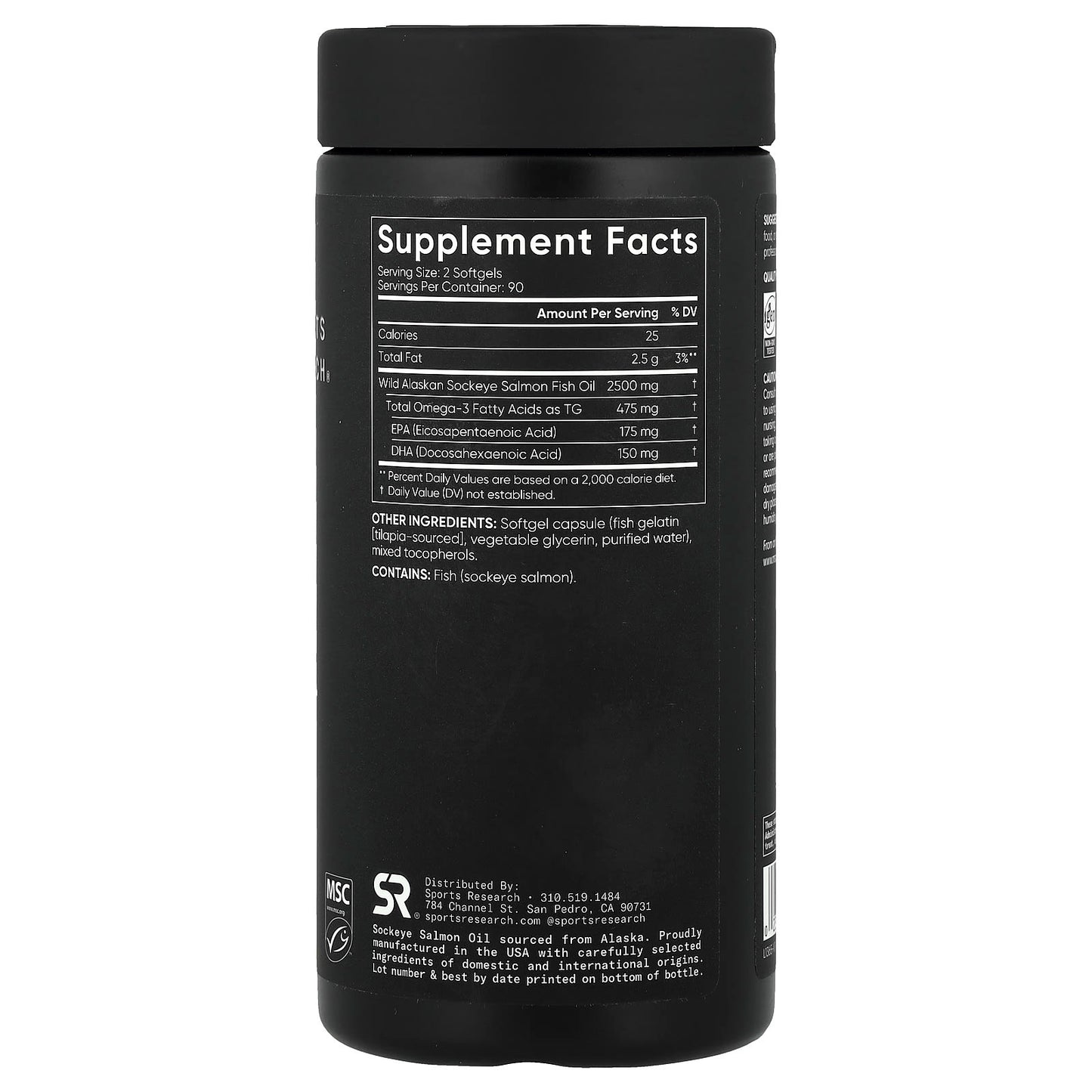 Sports Research, Alaskan Omega-3 Salmon Oil, Wild Caught Sockeye, 180 Softgels - Image 2