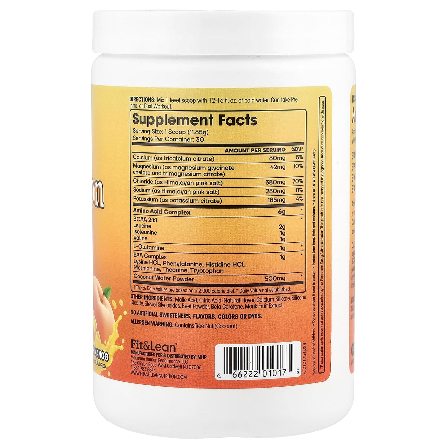 Peach Mango Amino Hydration - Hydrate, Recover & Perform with Fit & Lean - Image 2