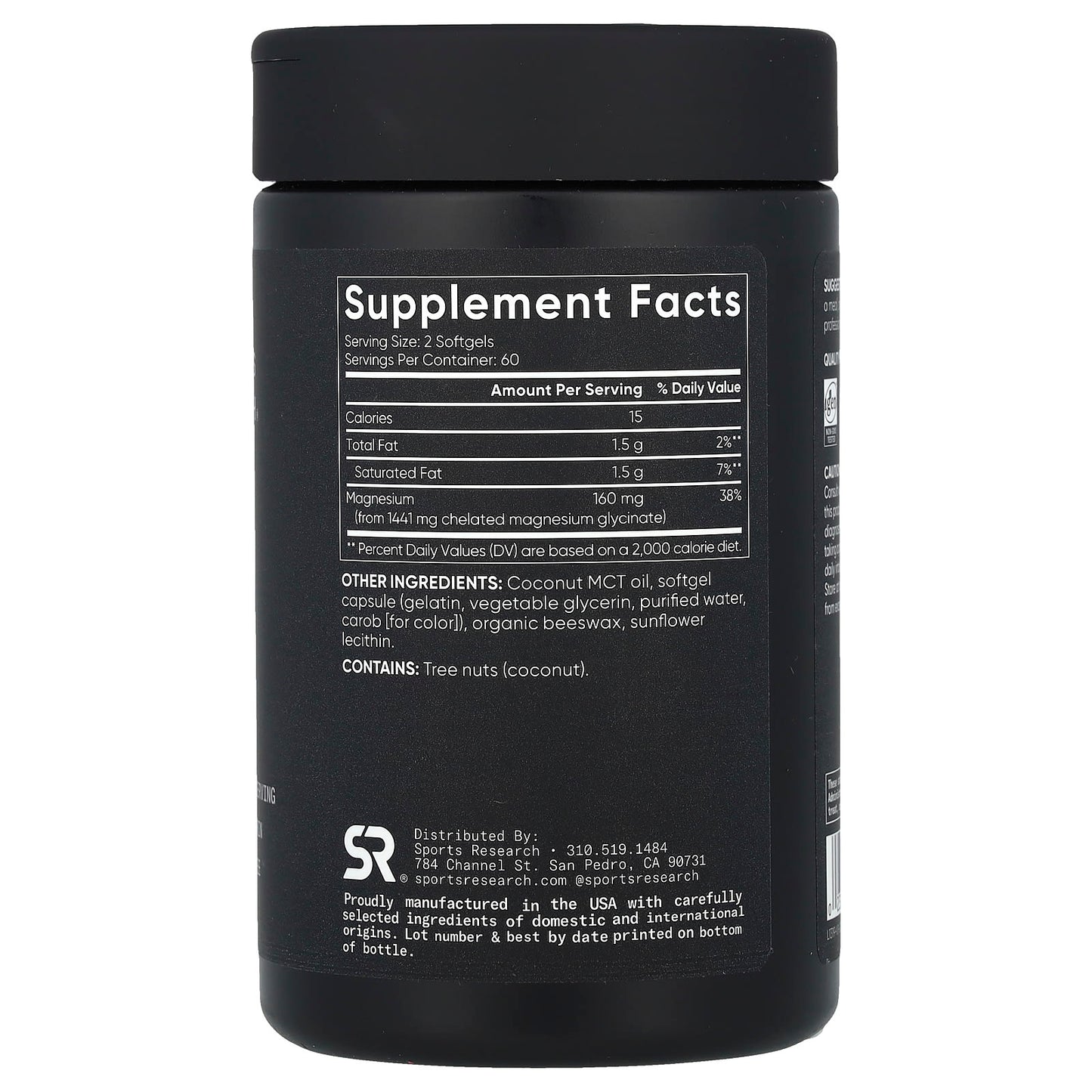 Sports Research, Magnesium Glycinate, 120 Softgels (80 mg per Softgel) - Image 2