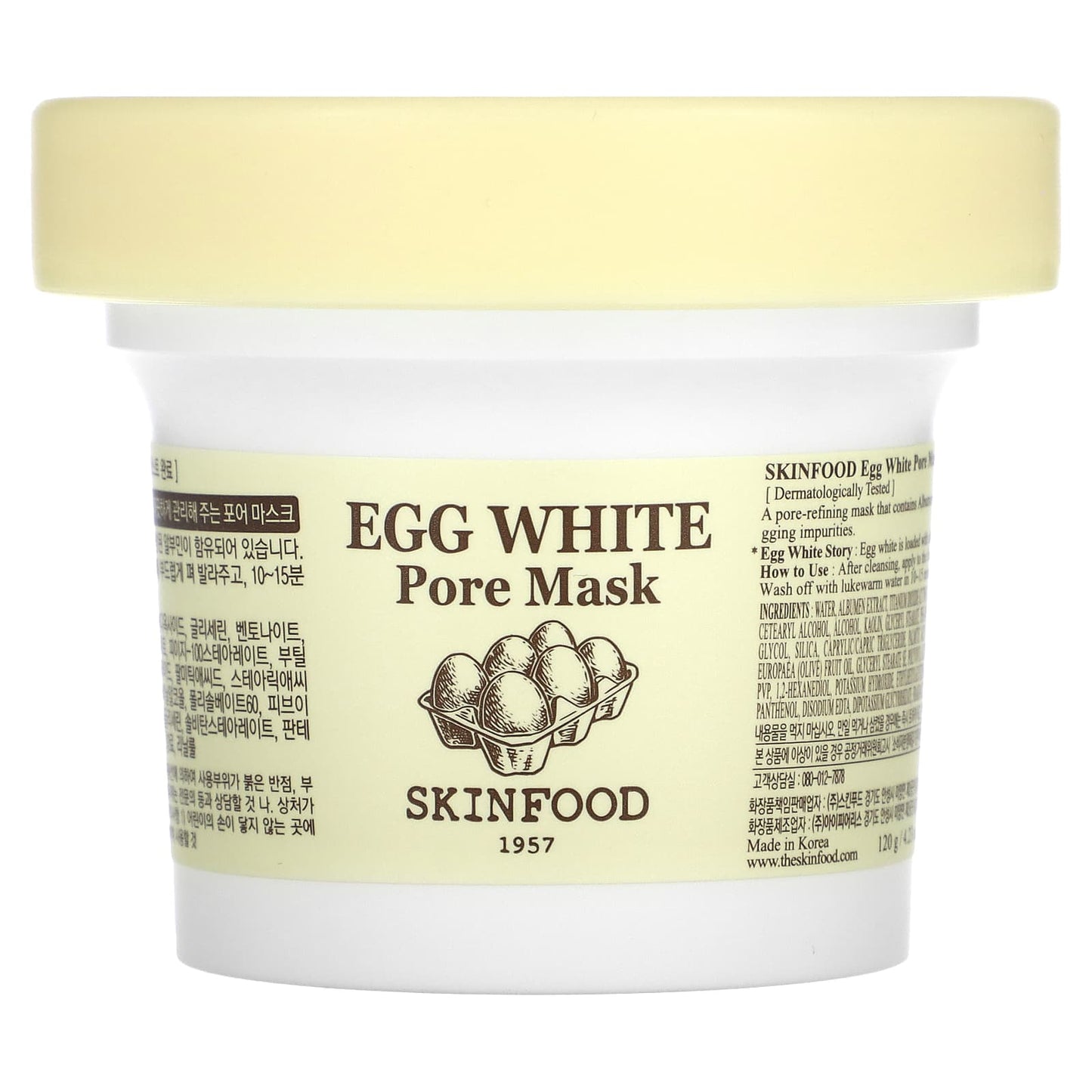 SKINFOOD, Egg White Pore Beauty Mask, 4.23 oz (120 g) - Image 1